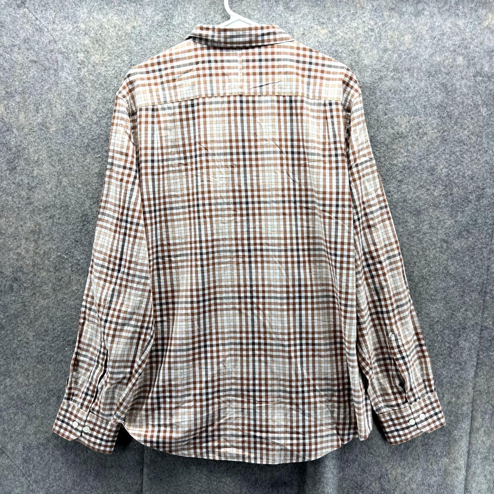 Banana Republic Banana Republic Shirt Men XL Beige Plaid Button-Down Collar-Long Sleeve Casual Formal Workwear Shirt-Size XL Mens Size US XL / EU 56 / 4 - 7 Thumbnail
