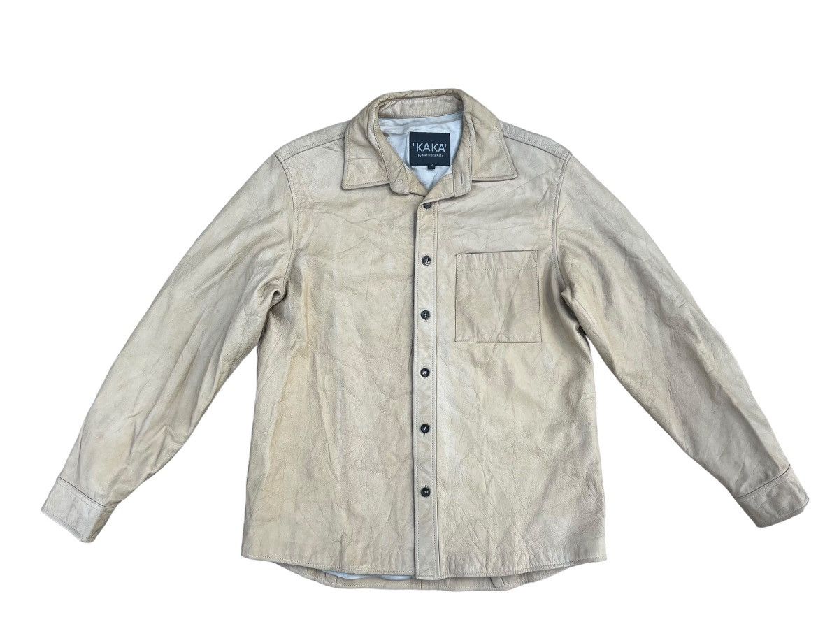 Leather Vintage Kazutaka Kato KAKA Fade Patina Cowhide Leather Shirt Size US M / EU 48-50 / 2 - 1 Thumbnail