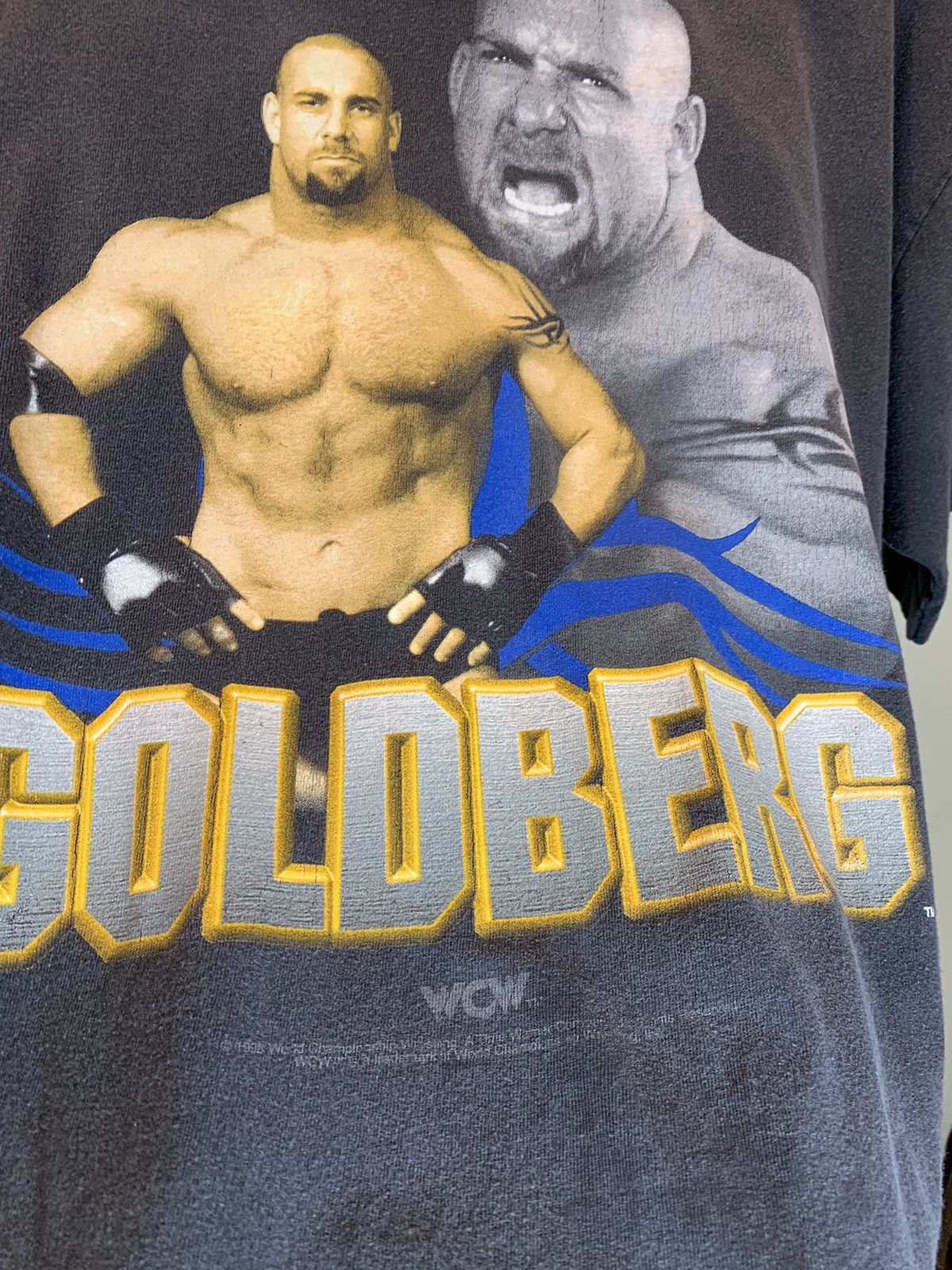 Vintage × WCW/nWo × WWF RARE* Vintage 90s Goldberg WCW Wrestling Faded WWF WWE Shirt Size US L / EU 52-54 / 3 - 4 Thumbnail
