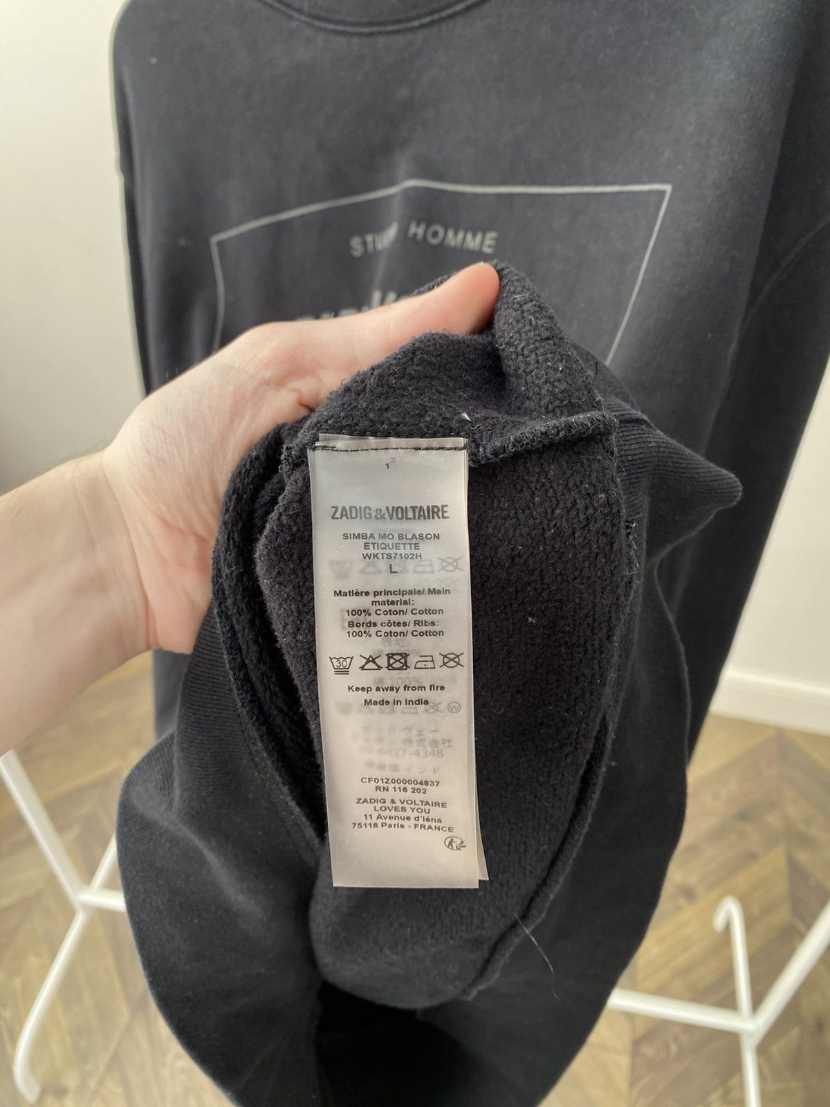 Zadig & Voltaire Vintage Zadig Voltaire Black Embroidered Sweatshirt Size US L / EU 52-54 / 3 - 7 Thumbnail