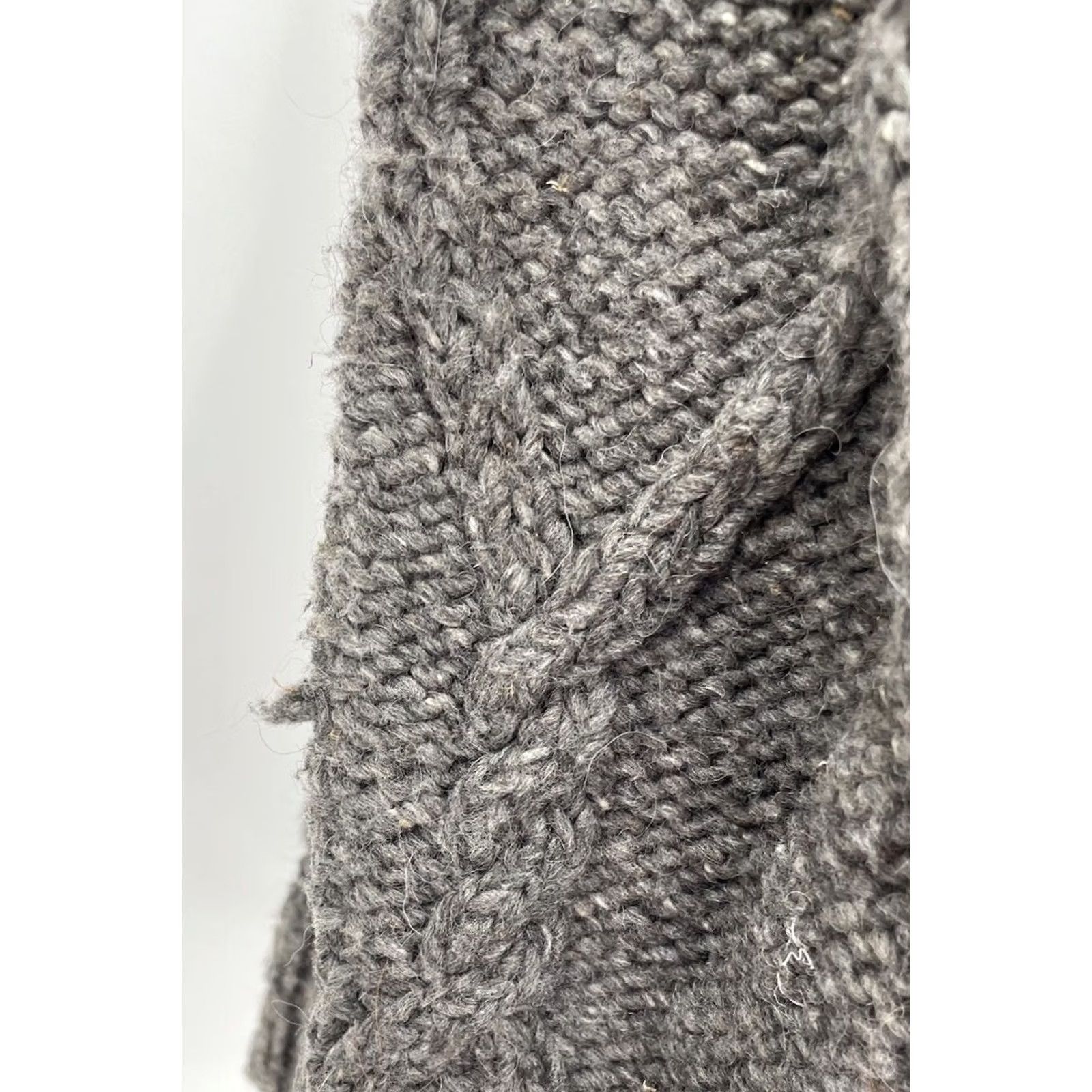 Vintage Fair & Square Sweater Womens Knit XL Heavyweight V-Neck Cable-Knit Wool Taupe Brown Flaw, Dry Clean Only - 100% Wool, Solid, Long Sleeve Pullover Size XL / US 12-14 / IT 48-50 - 7 Thumbnail