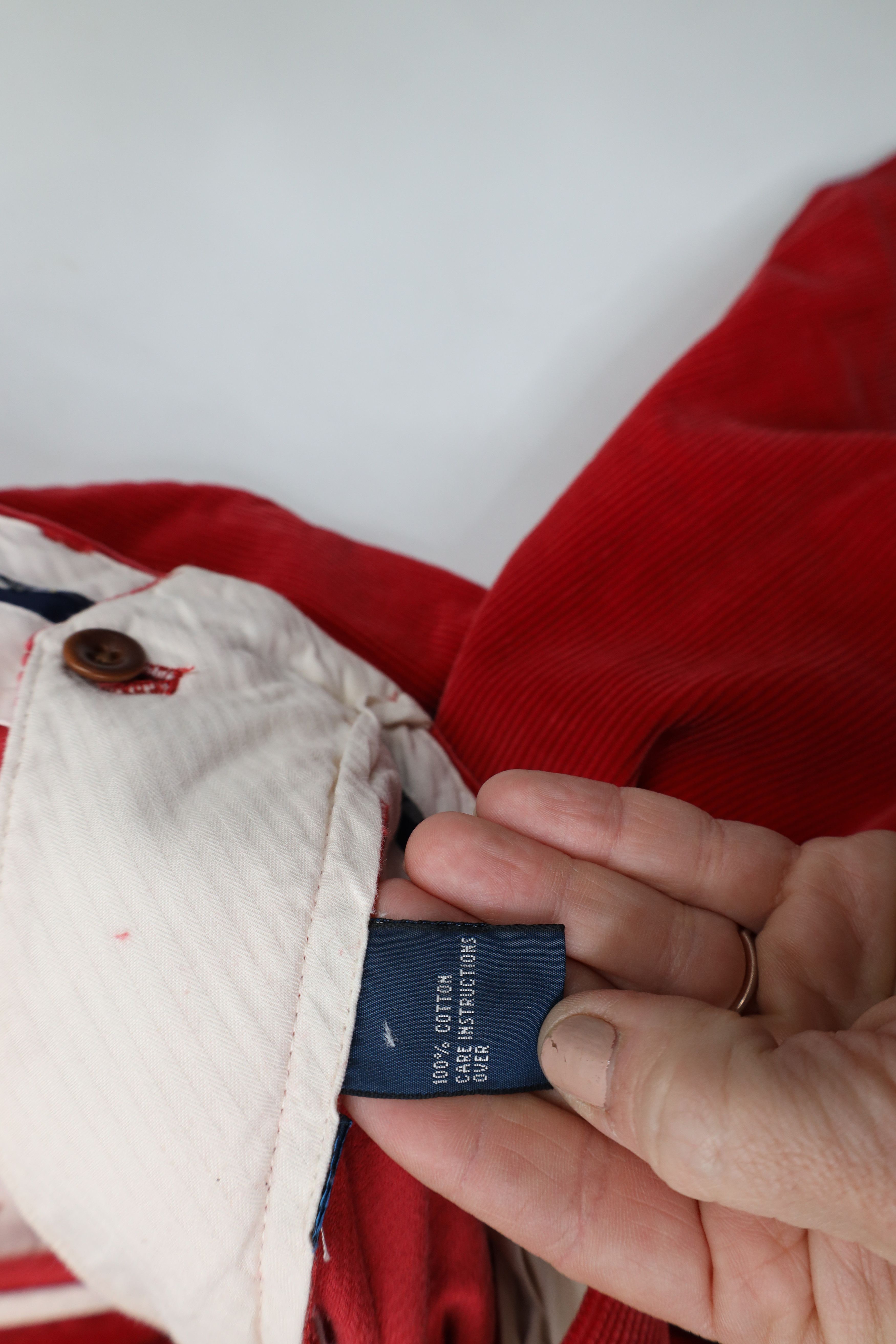 Ralph Lauren × Vintage Vintage 90s Ralph Lauren Wide Leg Corduroy Chino Pants Red Size US 36 / EU 52 - 9 Thumbnail