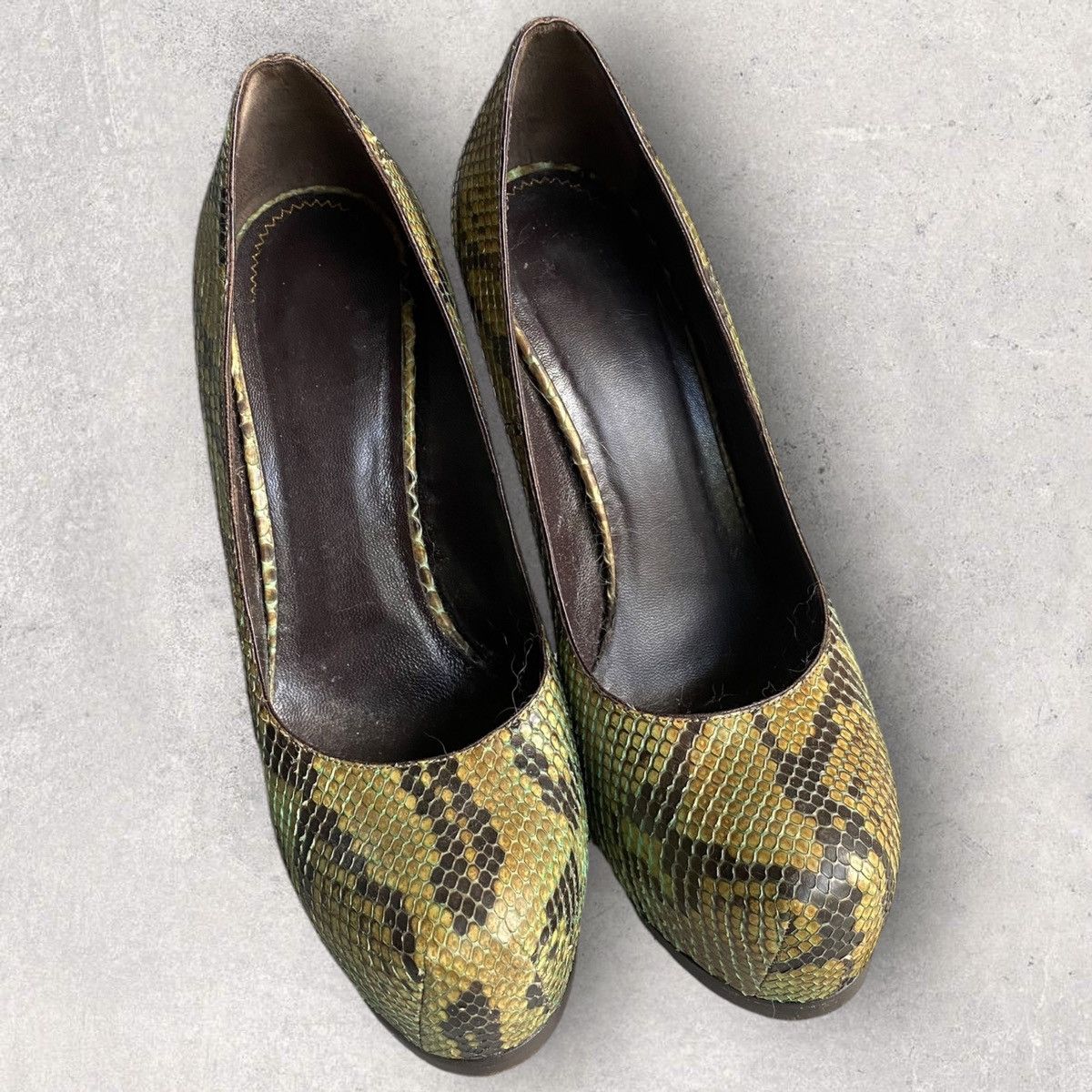 Saint Laurent Paris × Yves Saint Laurent YSL Python Tribtoo Platform Pump Size US 7.5 / IT 37.5 - 1 Thumbnail