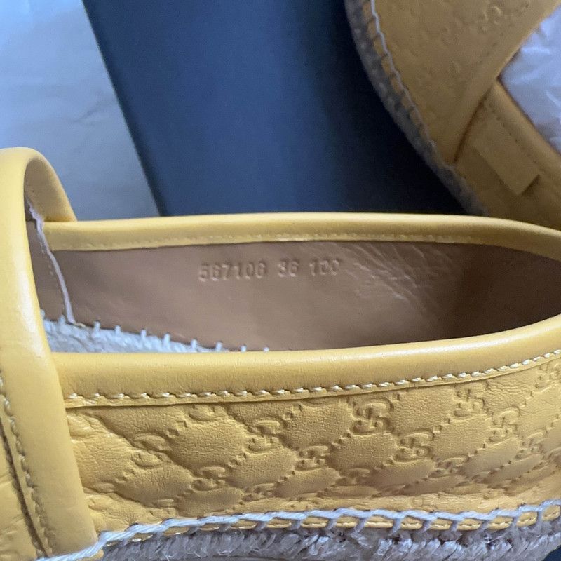 Gucci Gucci Microguccissima Leather Espadrilles in Yellow - Size US 6 / EU 39 - 4 Thumbnail