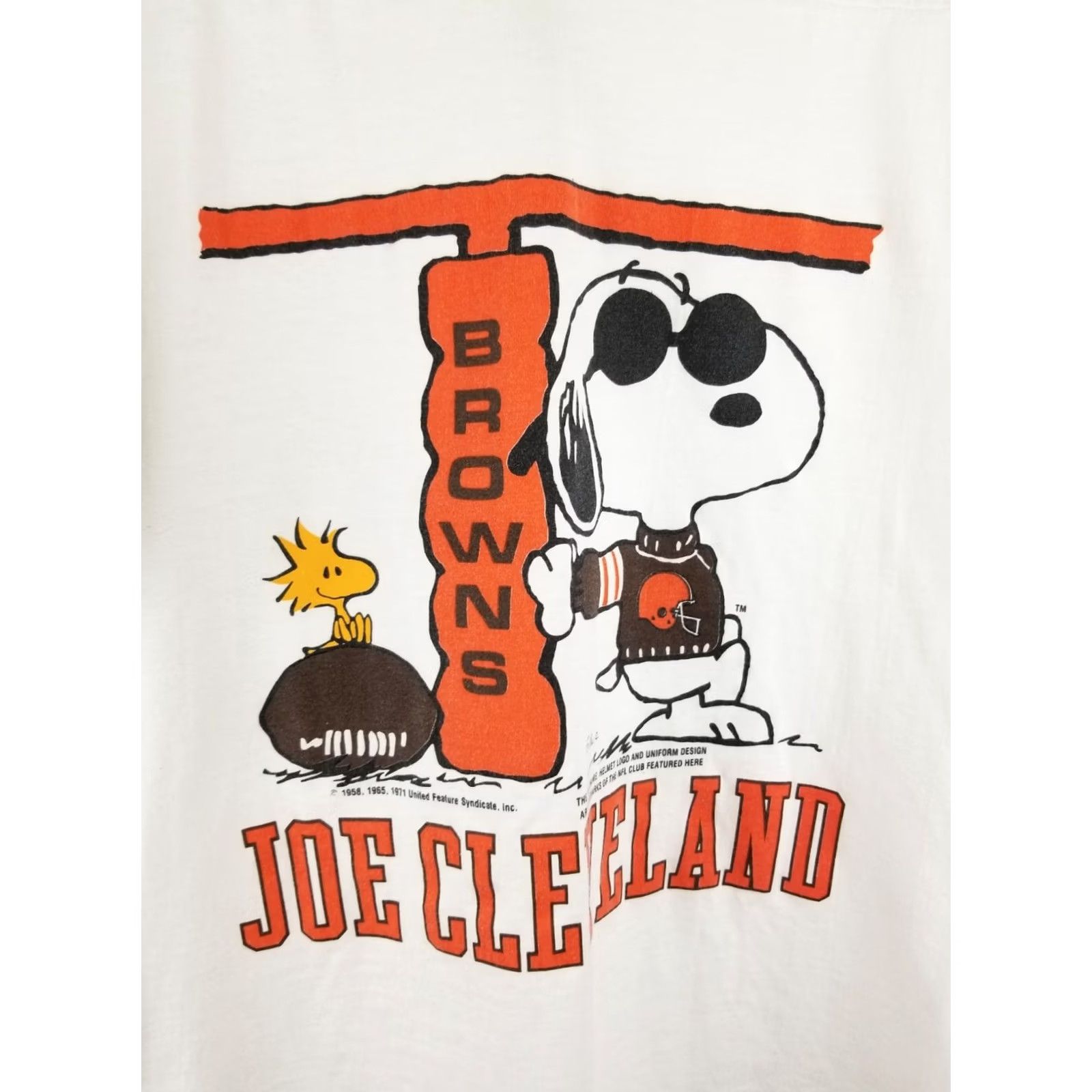 Vintage VINTAGE 80's SNOOPY CLEVELAND BROWNS JOE FOOTBALL JERSEY XLARGE Mens Size US XL / EU 56 / 4 - 2 Thumbnail
