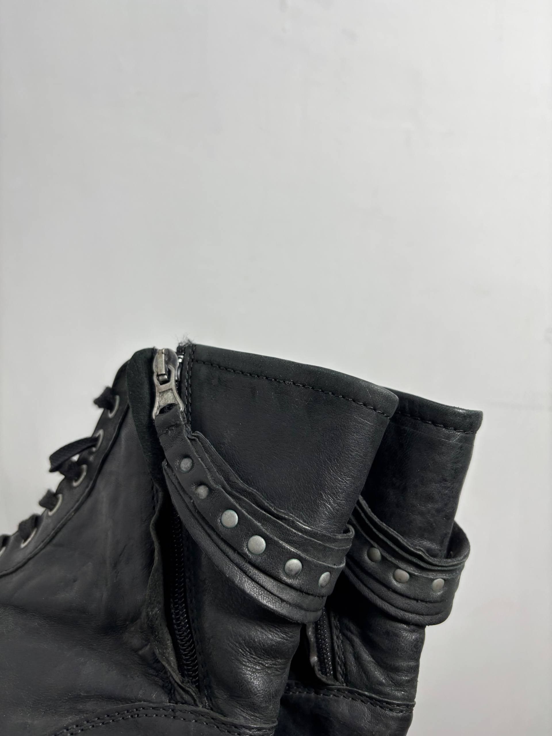 Buffalo London Buffalo Avant Garde Biker Leather Boots VTG Rick Owens STYLE Size US 5.5 / EU 38 - 10 Thumbnail