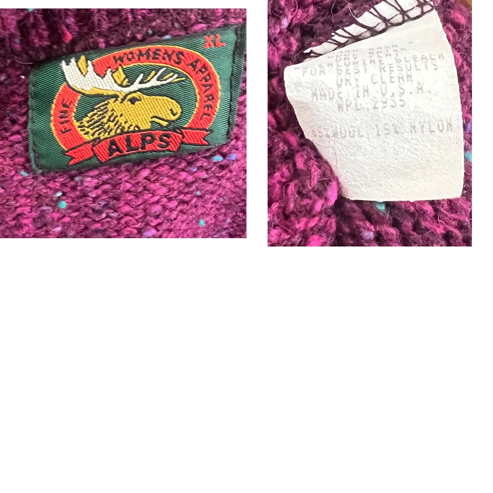 Vintage VINTAGE Alps Cardigan Shirt Womens XL Pink Wool Knit USA Size XL / US 12-14 / IT 48-50 - 8 Thumbnail