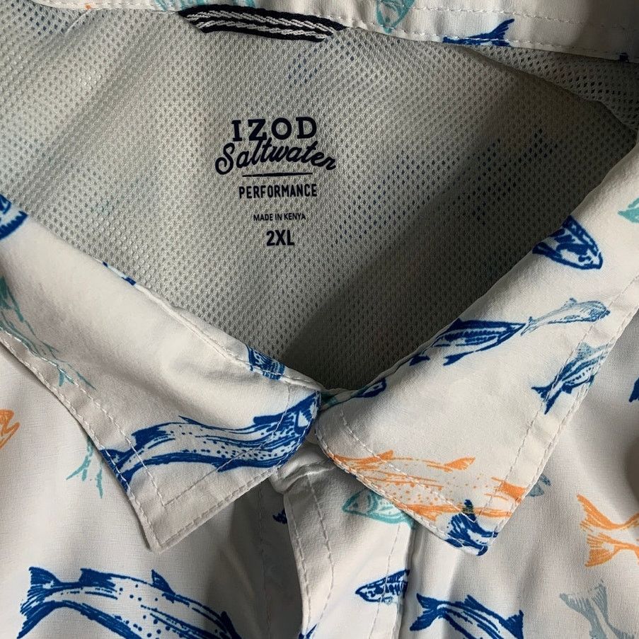 Izod IZOD Saltwater Performance Men's 2XL Fishing Shirt Vented Size US XXL / EU 58 / 5 - 5 Thumbnail