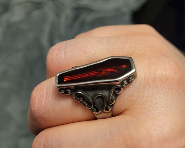 Other Gothic Mummy Vampire Coffin Ring Size ONE SIZE - 4 Thumbnail