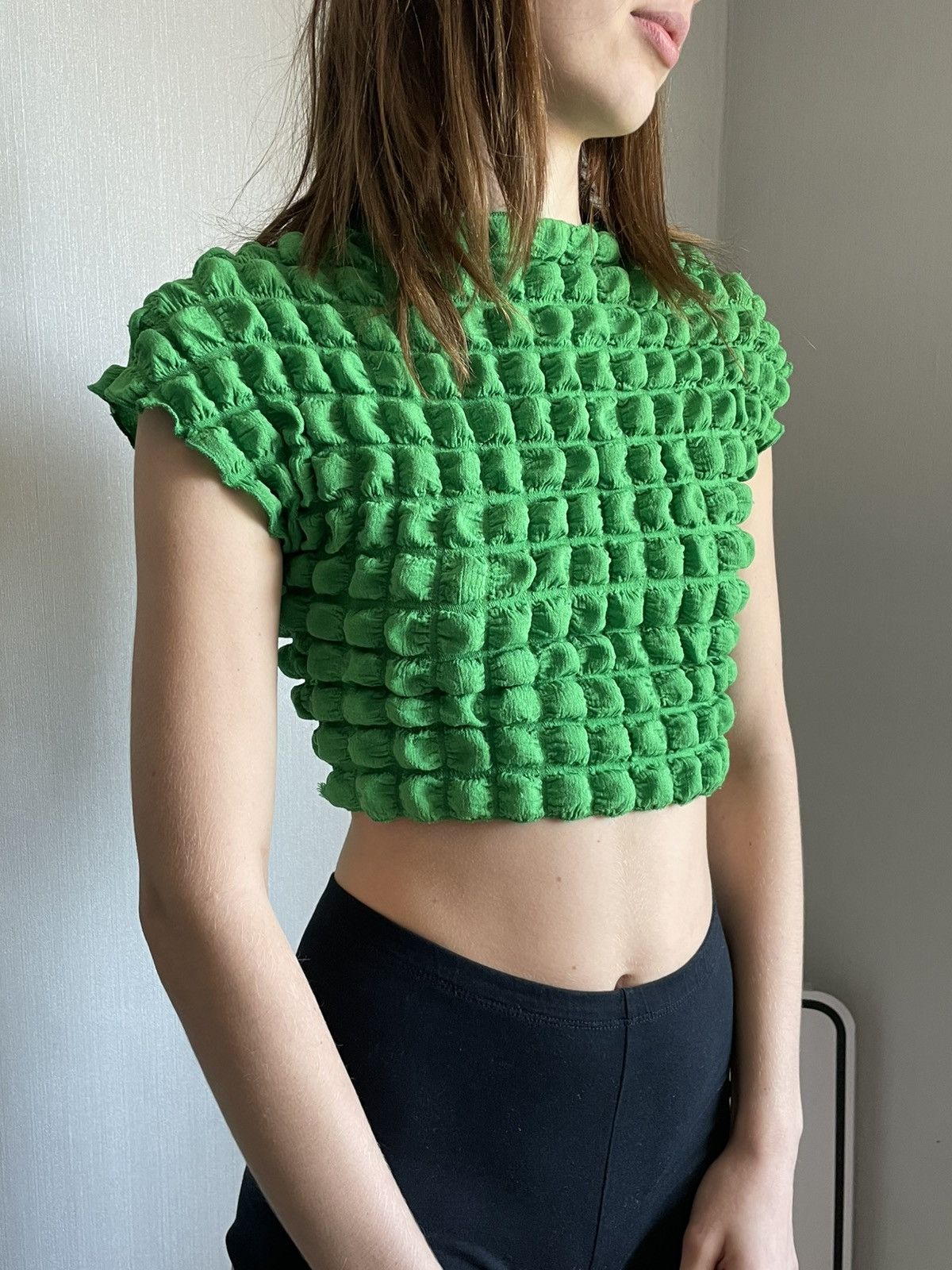 If Six Was Nine Avant Garde Vintage Y2k Popcorn Top Issey Miyake Style Fairy Size S / US 4 / IT 40 - 3 Thumbnail