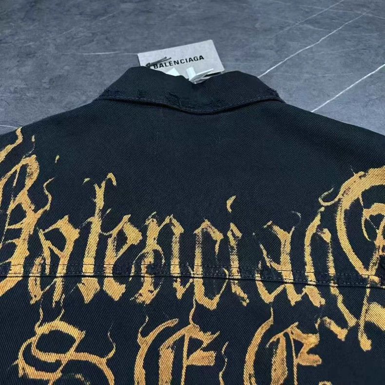 Balenciaga Balenciaga Black Distressed Denim Jacket Size US S / EU 44-46 / 1 - 3 Thumbnail