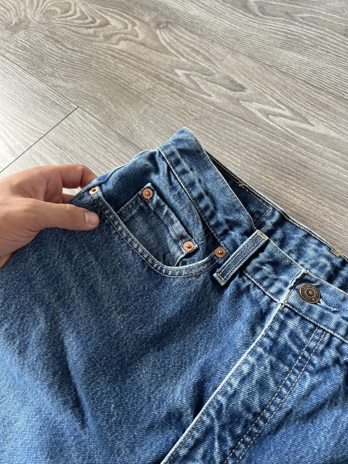 Levi's Vintage Levis Orange Tab Made in USA 90s Blue Denim Jeans Size US 32 / EU 48 - 18 Thumbnail