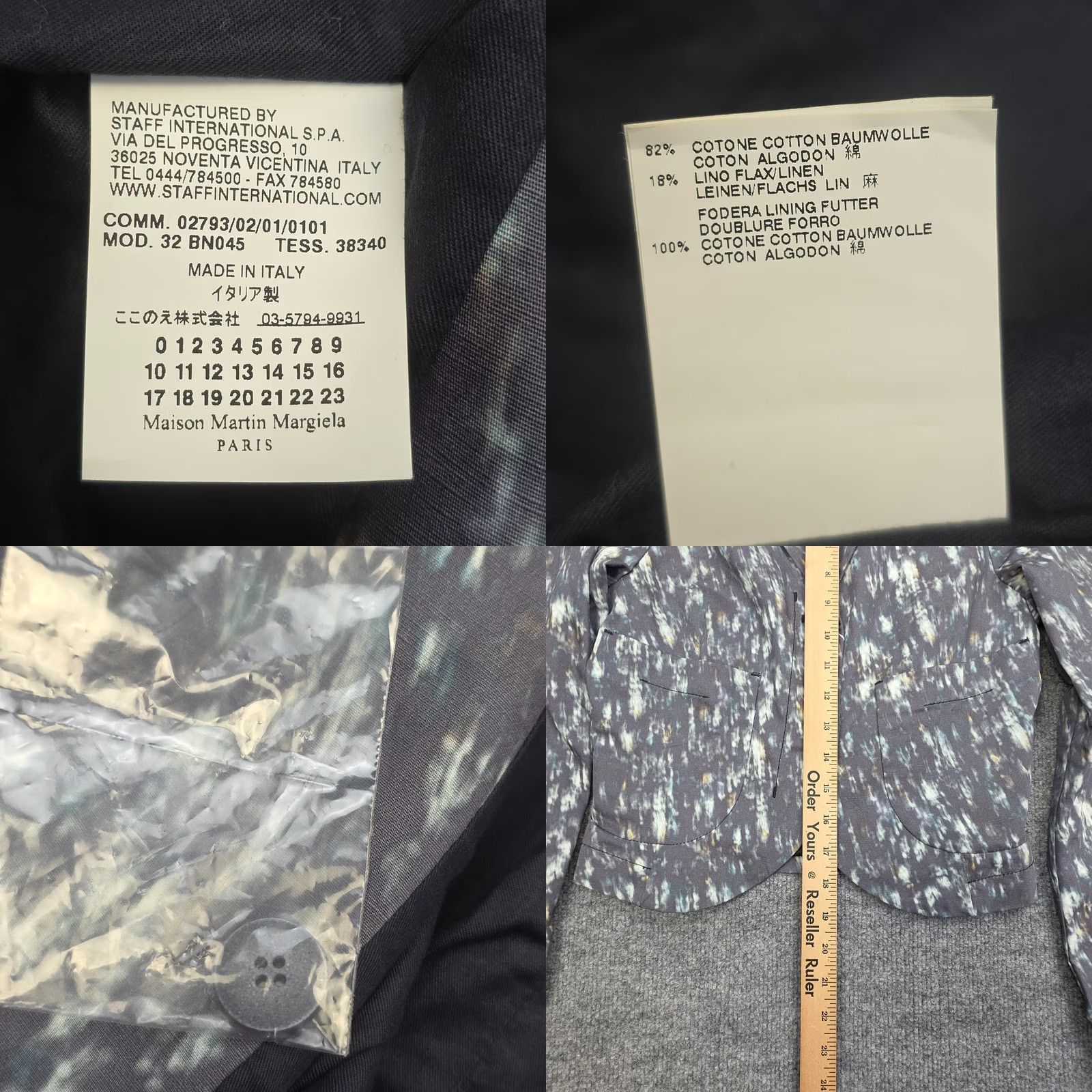 Maison Margiela MM6 Maison Margiela Blazer Jacket Women's XXS Abstract Cotton Gray Button Short Size XS / US 0-2 / IT 36-38 - 8 Thumbnail