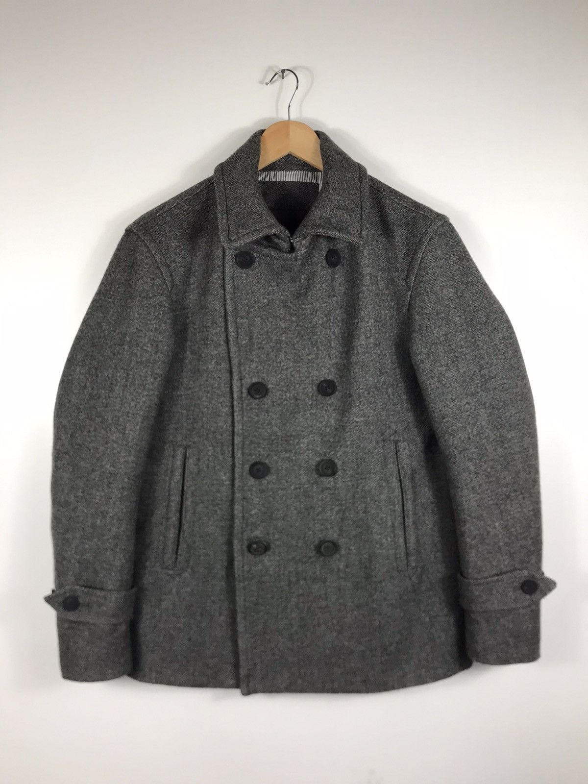 Edifice Japan 🔥417 Edifice Wool Doule Breast Peacoat Jacket Size US L / EU 52-54 / 3 - 1 Thumbnail