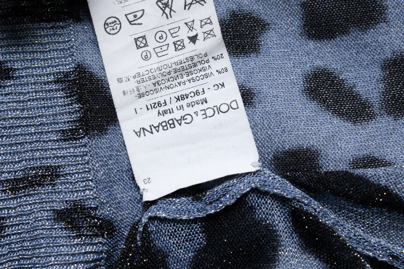 Dolce & Gabbana Dolce & Gabbana, leopard lurex cardigan in blue Size XS / US 0-2 / IT 36-38 - 8 Thumbnail