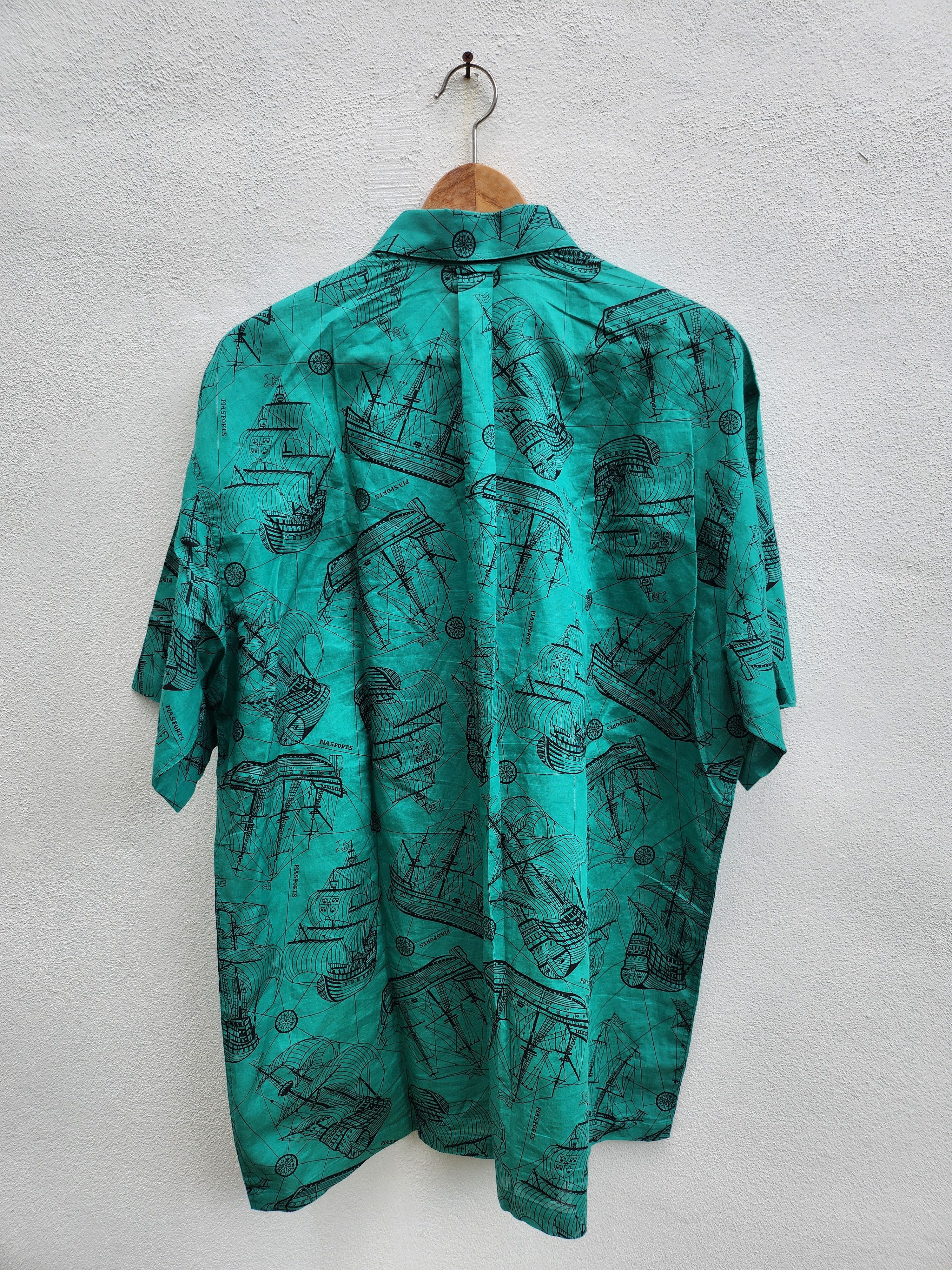 Japanese Brand 💥 Pia Sports Japan Sailing Ship Art Shirt Size US XXL / EU 58 / 5 - 9 Thumbnail