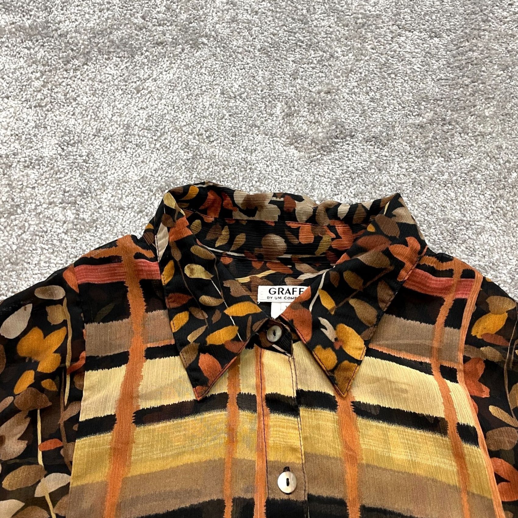 Joe Browns Graff by UM Company Button Blouse Shirt Womens XL Brown Floral Long Sleeve Top Size XL / US 12-14 / IT 48-50 - 2 Thumbnail