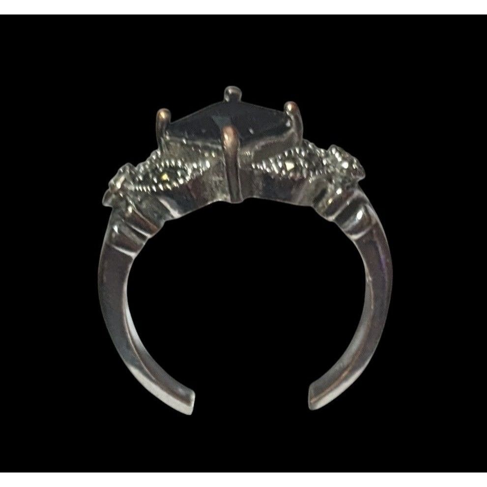 Other Gothic Art Deco Black Gemmed And Marcasite Ring Size 7 1/4 Size ONE SIZE - 10 Thumbnail