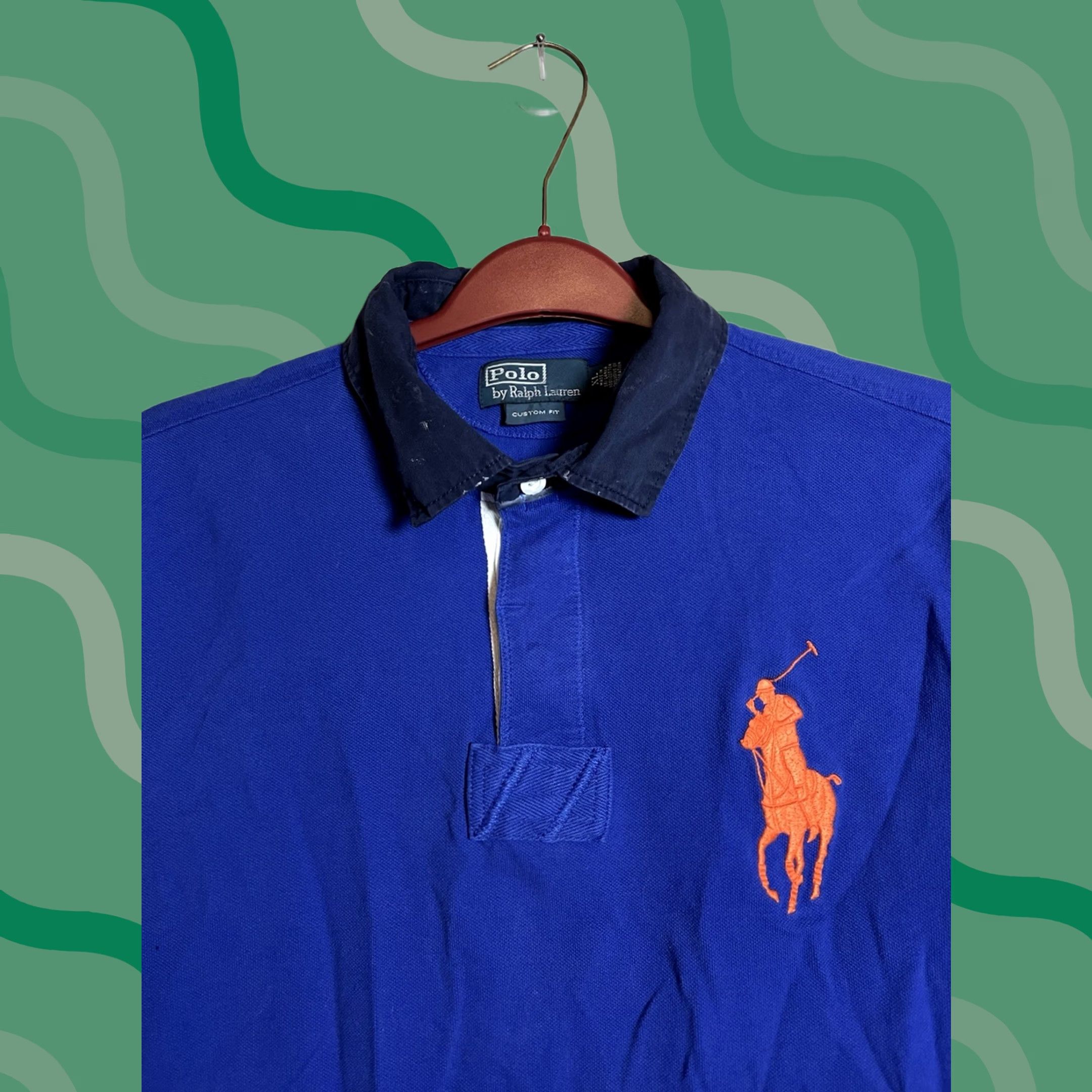 Polo Ralph Lauren Polo Ralph Lauren Big Pony Polo Shirt Men XL Custom Fit (G59) Blue Cotton Knit Short Sleeve Button Embroidered Polo Shirt Size US XL / EU 56 / 4 - 1 Thumbnail
