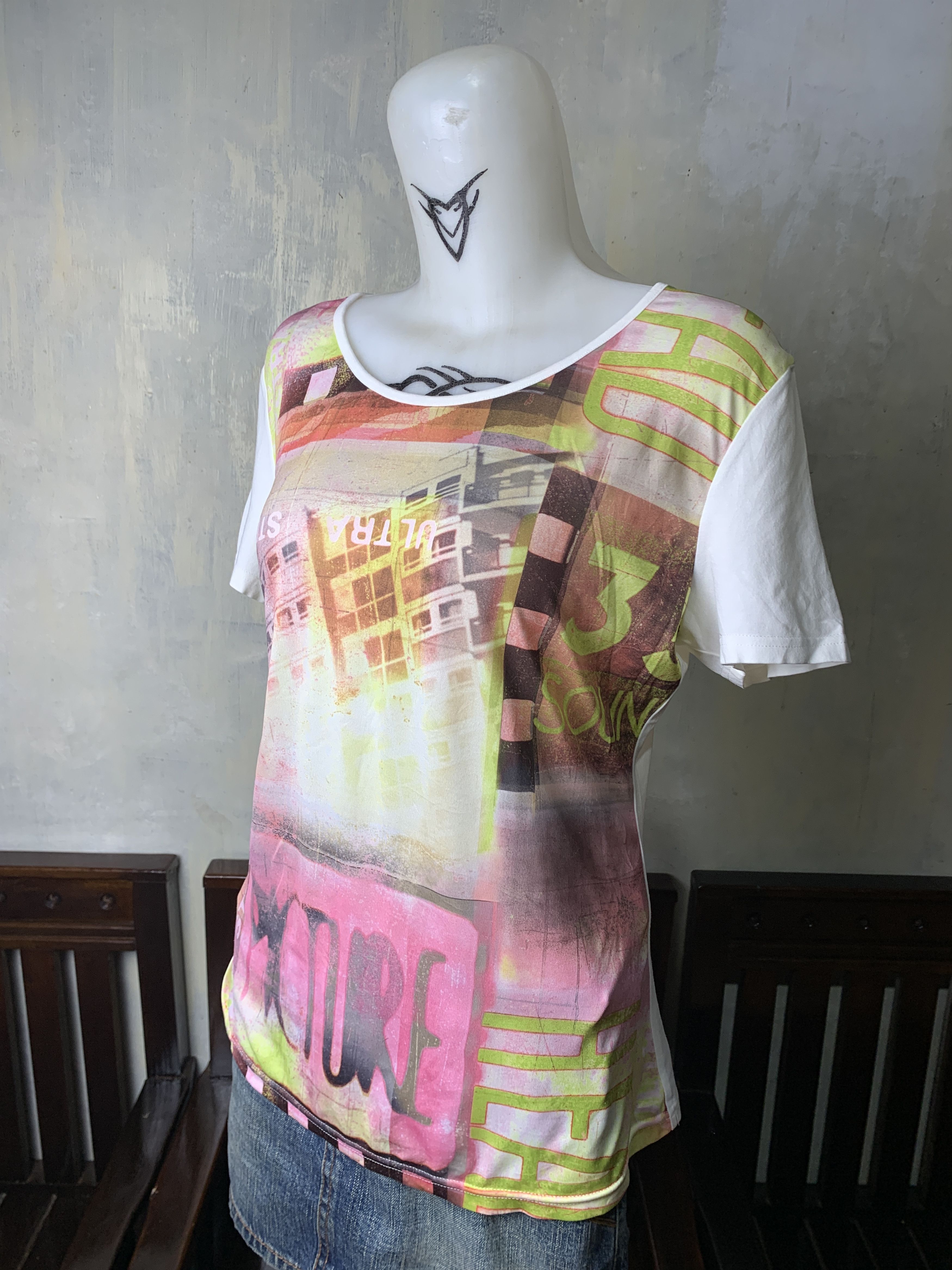 Japanese Brand 2000s Passione Japan Printed Top (M) Size M / US 6-8 / IT 42-44 - 2 Thumbnail