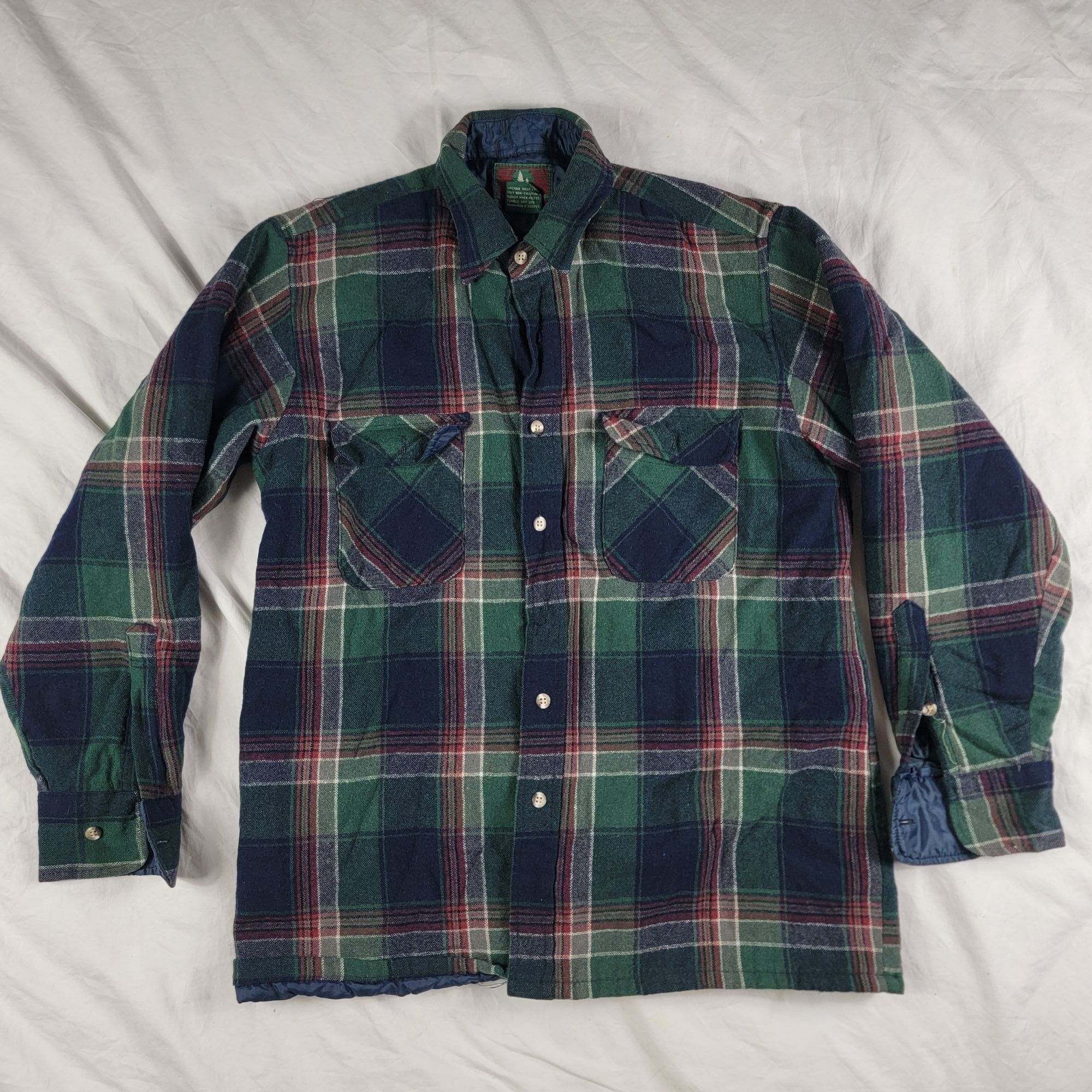 High Sierra High Sierra By Mervyns Mens Medium Blue Green Flannel Shirt Size US M / EU 48-50 / 2 - 1 Thumbnail
