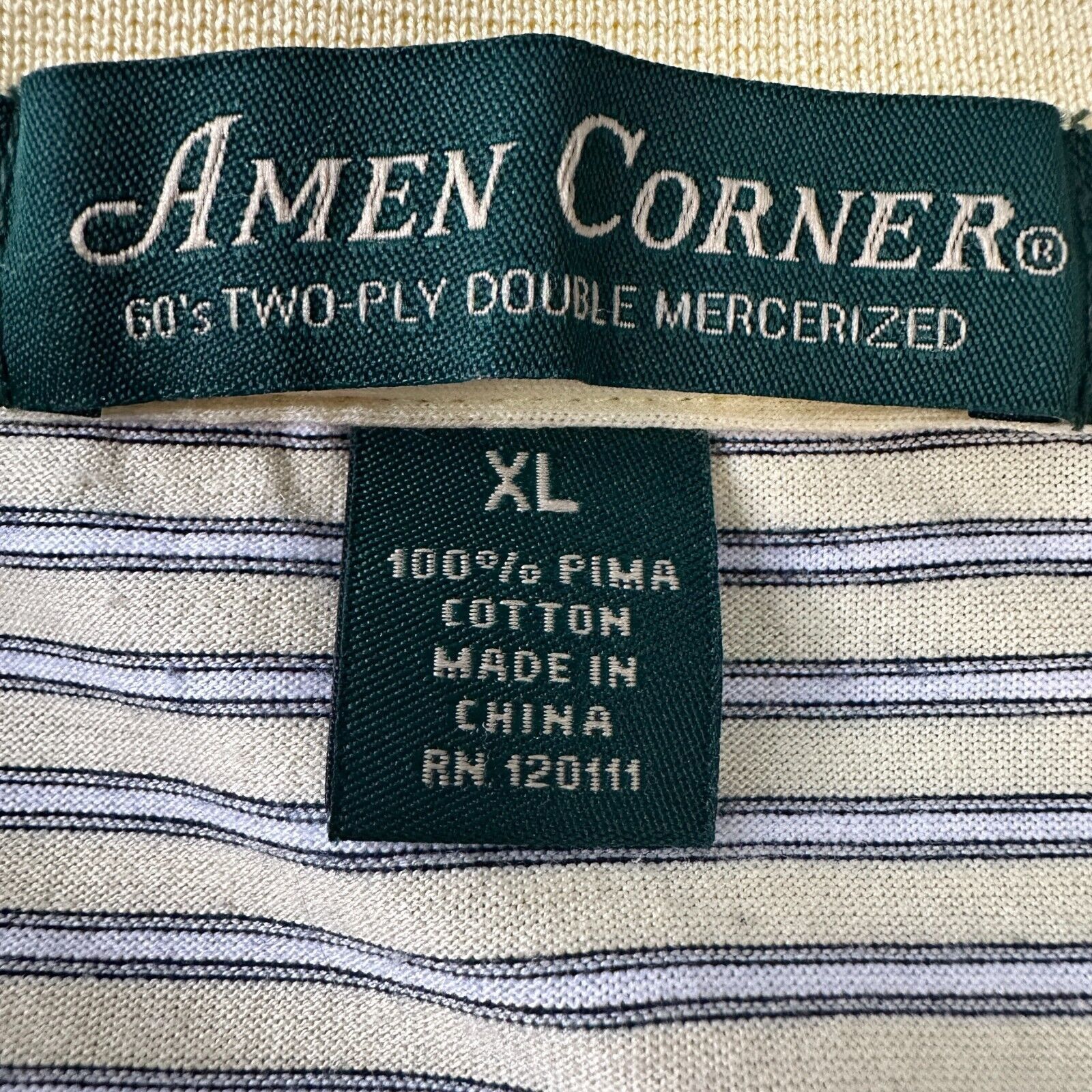 Other Masters Amen Corner Polo Shirt Men’s XL Yellow Striped Size US XL / EU 56 / 4 - 6 Thumbnail