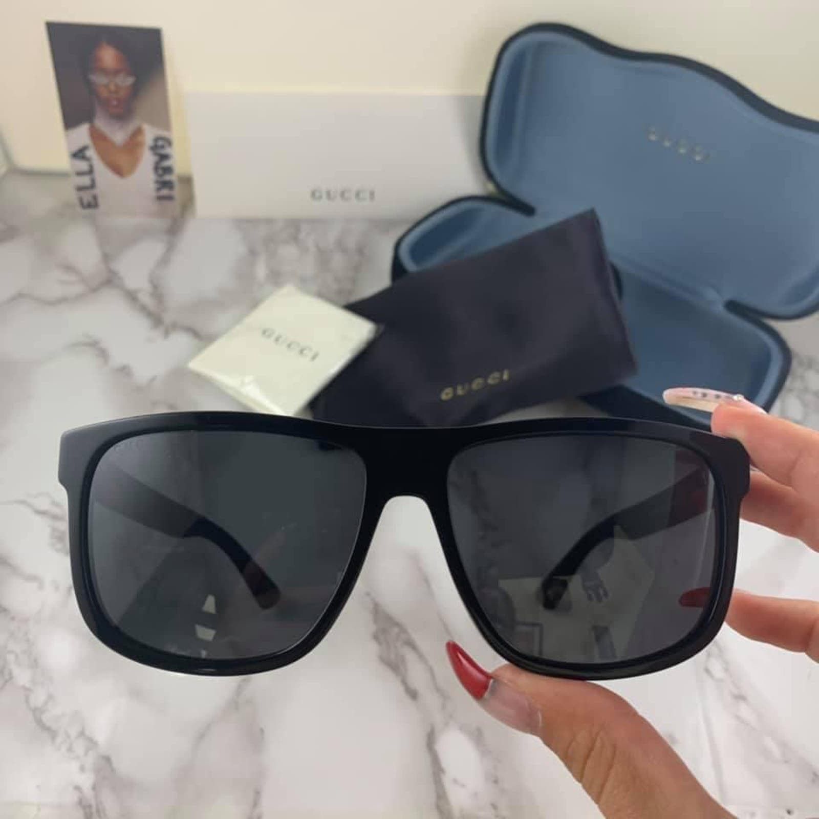 Gucci NEW Gucci GG0010S Black Unisex Sunglasses Size ONE SIZE - 6 Thumbnail