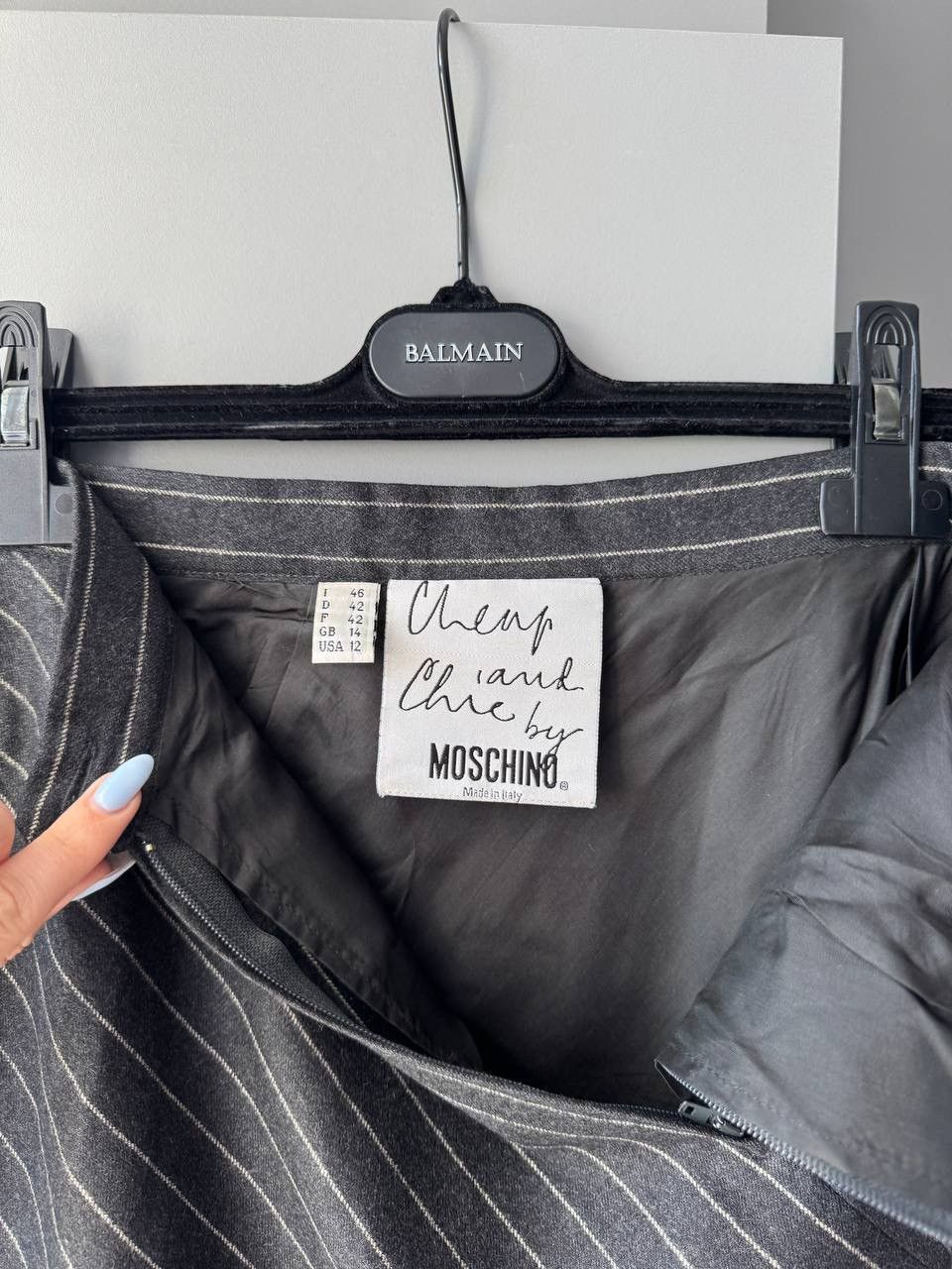 Vintage MOSCHINO CHEAP AND CHIC Luxury Stiped Midi Skirt