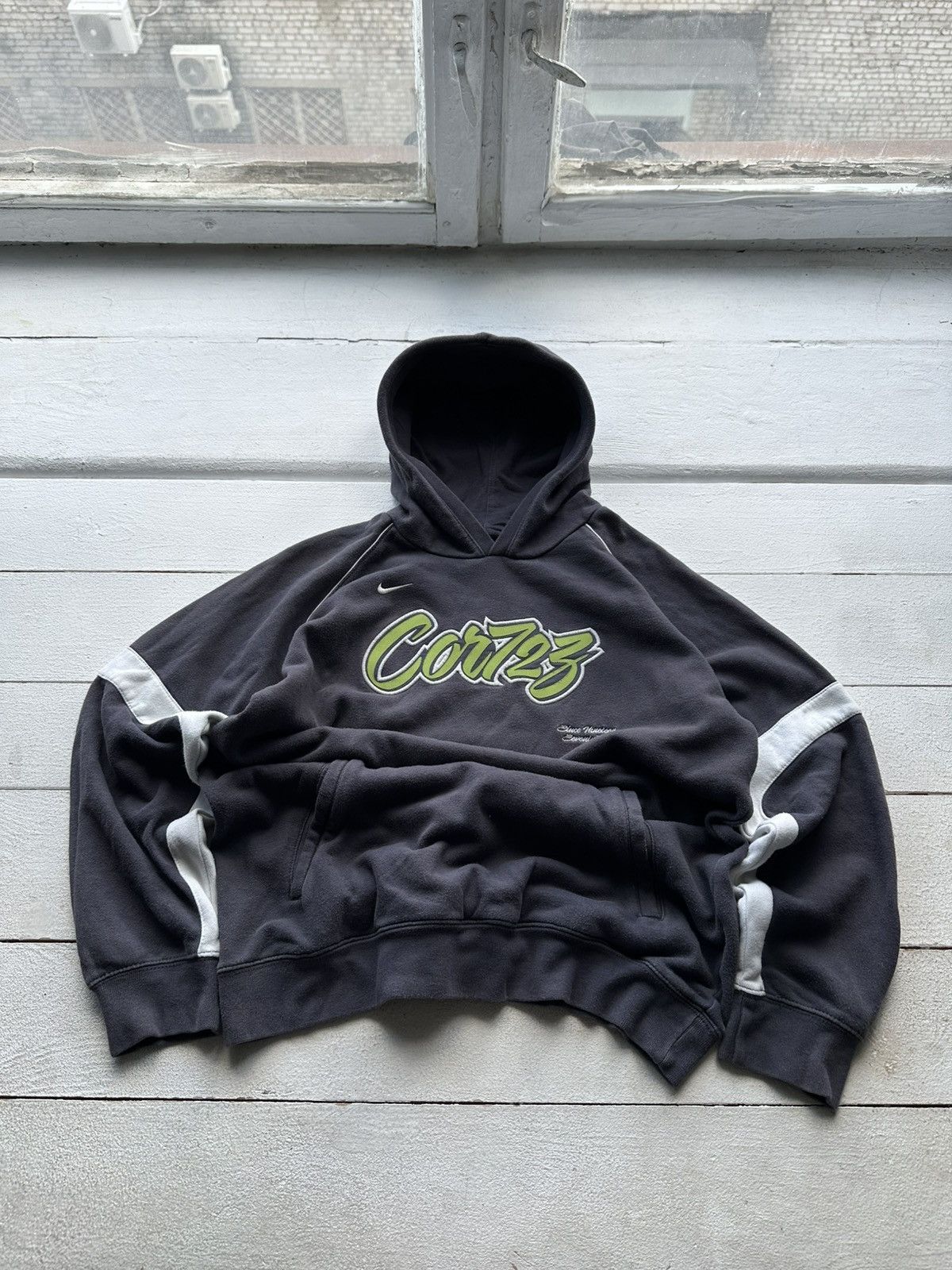 Nike × Vintage 🚨 Vintage Y2K Nike Cortez Hoodie Big Logo drill rare faded Size US M / EU 48-50 / 2 - 1 Thumbnail