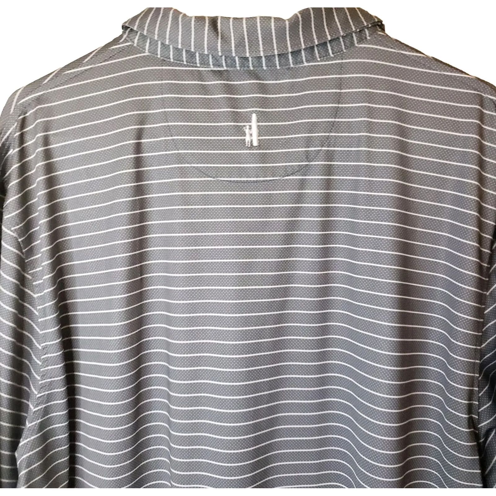 johnnie-O johnnie-O Dante Polo Golf Short Sleeve Shirt Gray White Stripes Men's XL Polo Shirt Size US XL / EU 56 / 4 - 7 Thumbnail