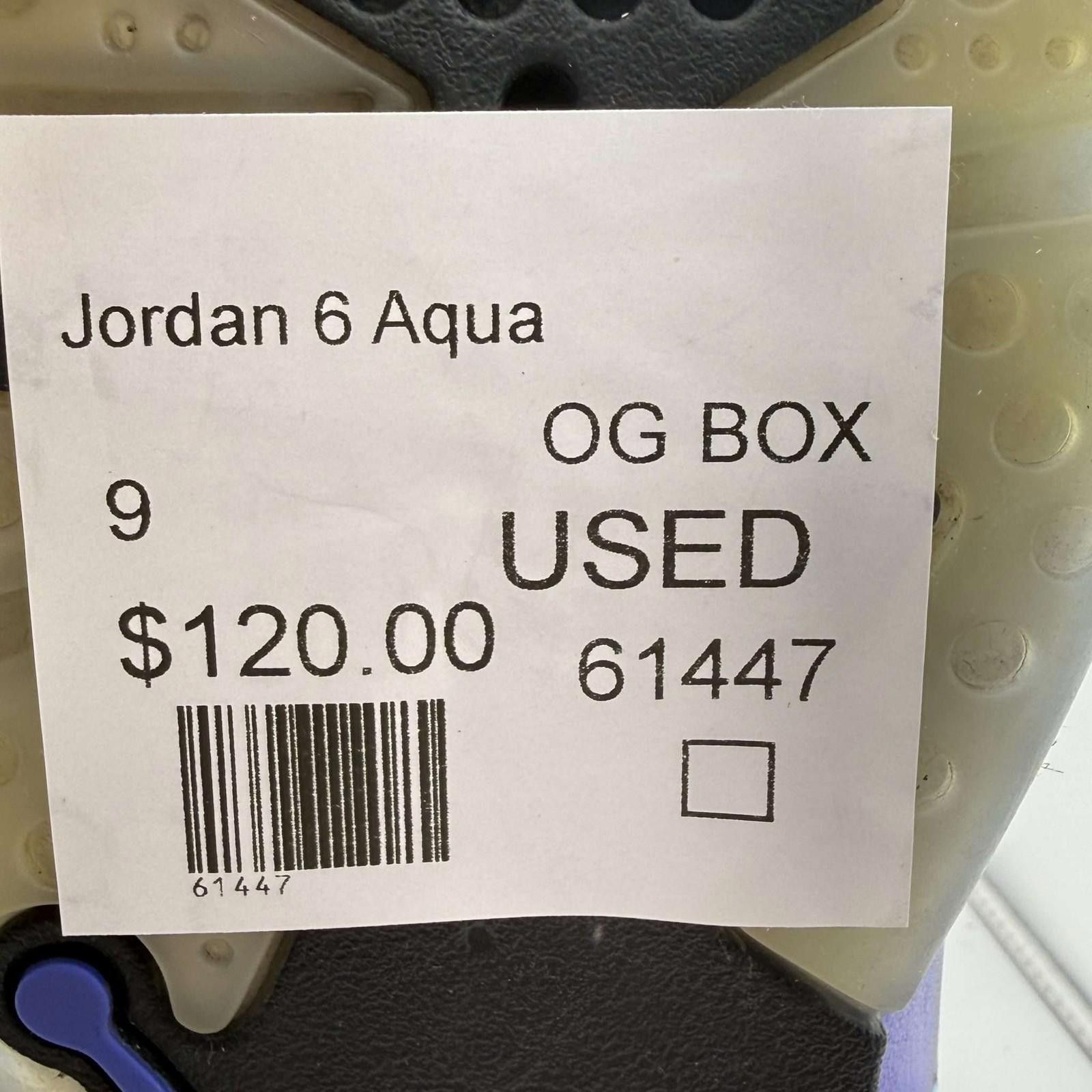 Jordan Brand Jordan 6 Aqua OG Box US 9 Used CT8529-004 Size US 9 / EU 42 - 8 Thumbnail