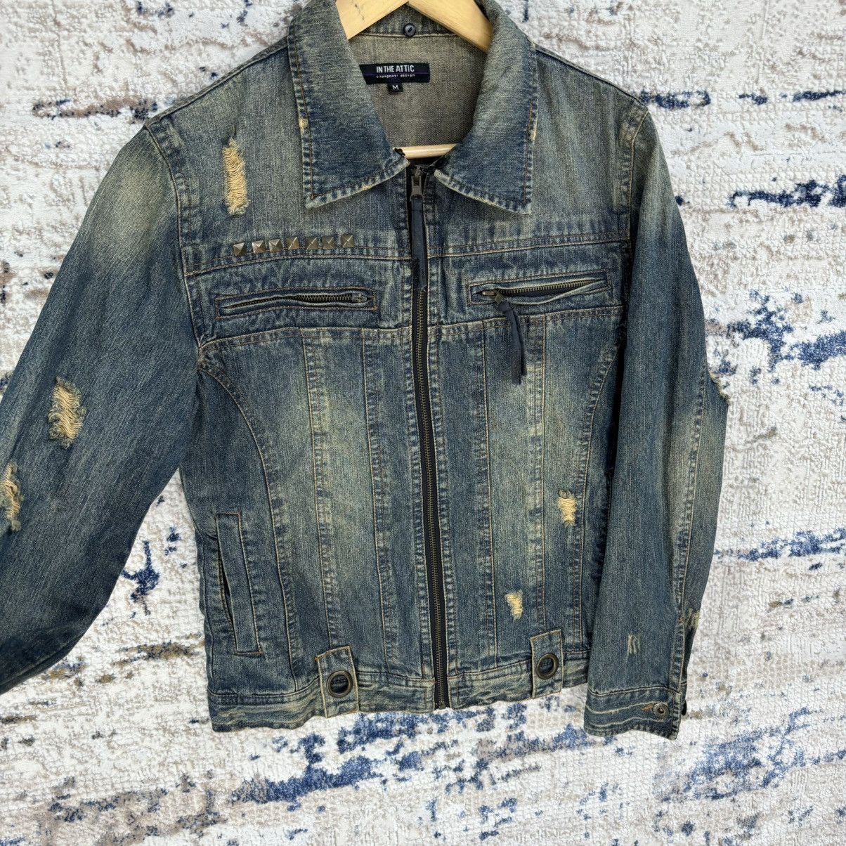 Other IN THE ATTIC DISTRESSED STUDED PUNK STYLE DENIM JACKET Size M / US 6-8 / IT 42-44 - 8 Thumbnail