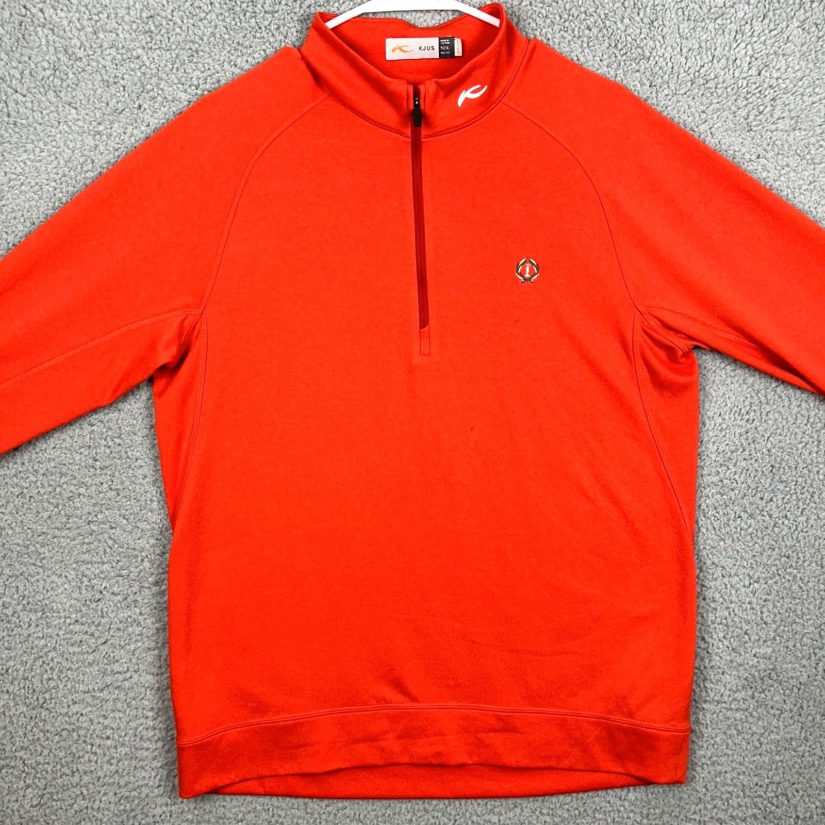 KJUS KJUS Shirt Pullover Mens Large Red Quarter Zip Long Sleeve Athletic Logo Outdoor Size US L / EU 52-54 / 3 - 3 Thumbnail