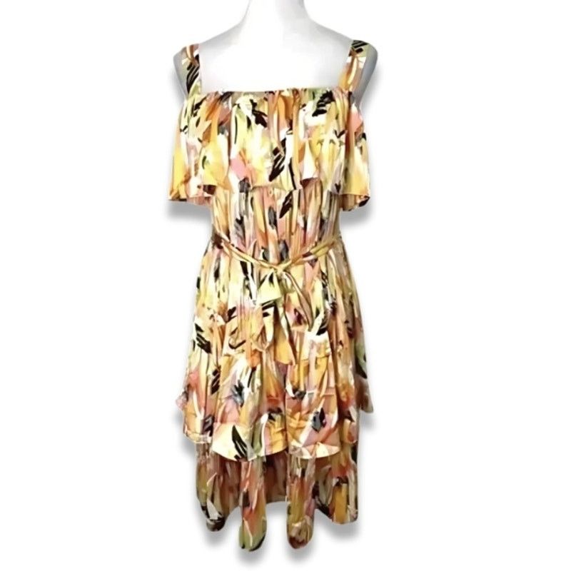 Other Mila Mae Mini Dress Satin Tiered Sleeveless Multicolor S Size S / US 4 / IT 40 - 2 Thumbnail