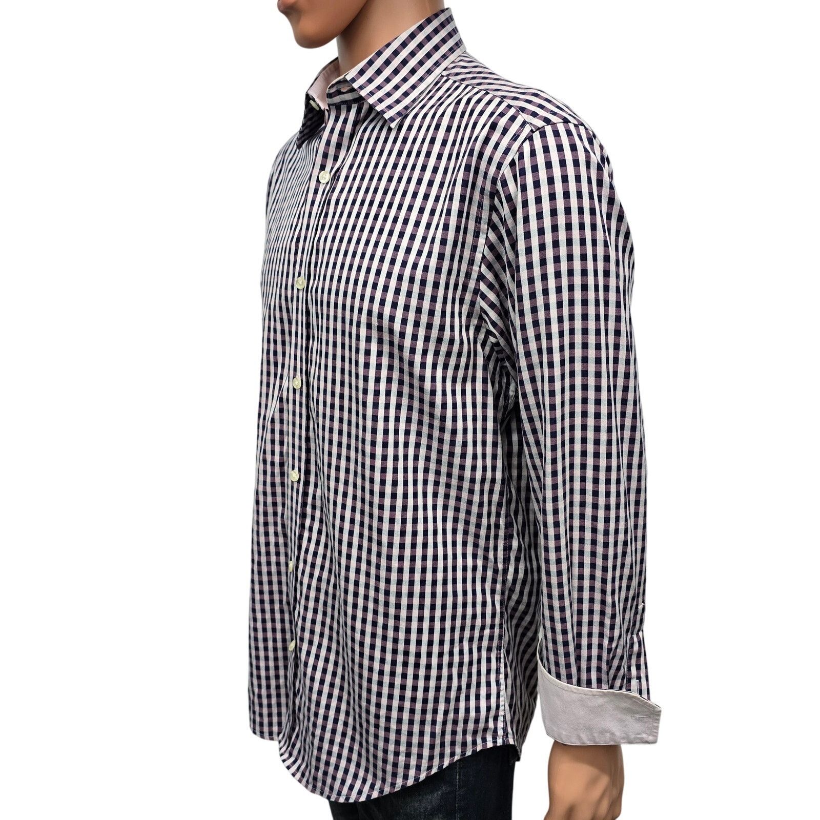 Johnston & Murphy JOHNSTON & MURPHY Dress Shirt M Tailored fit Flip Cuff check Size US M / EU 48-50 / 2 - 6 Thumbnail