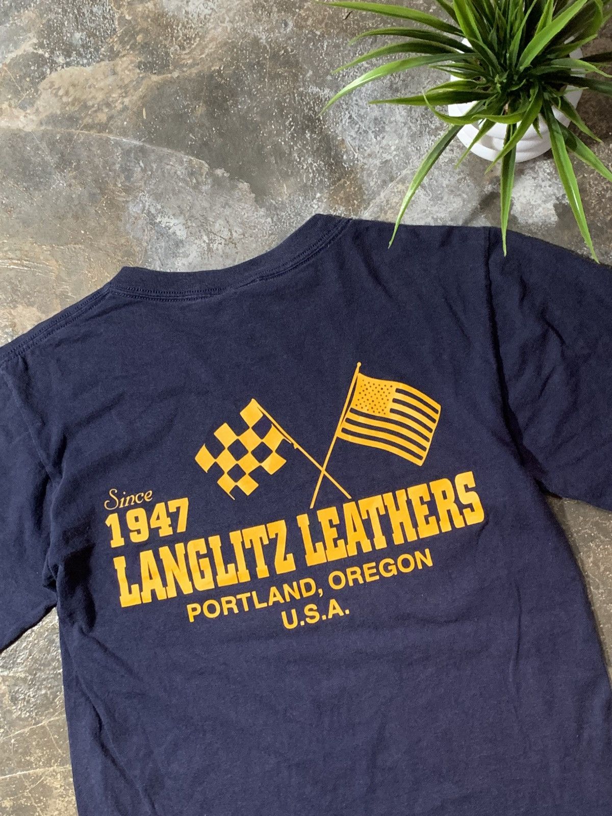 Vintage Vintage Langlitz Leather Tshirt Size US S / EU 44-46 / 1 - 4 Thumbnail