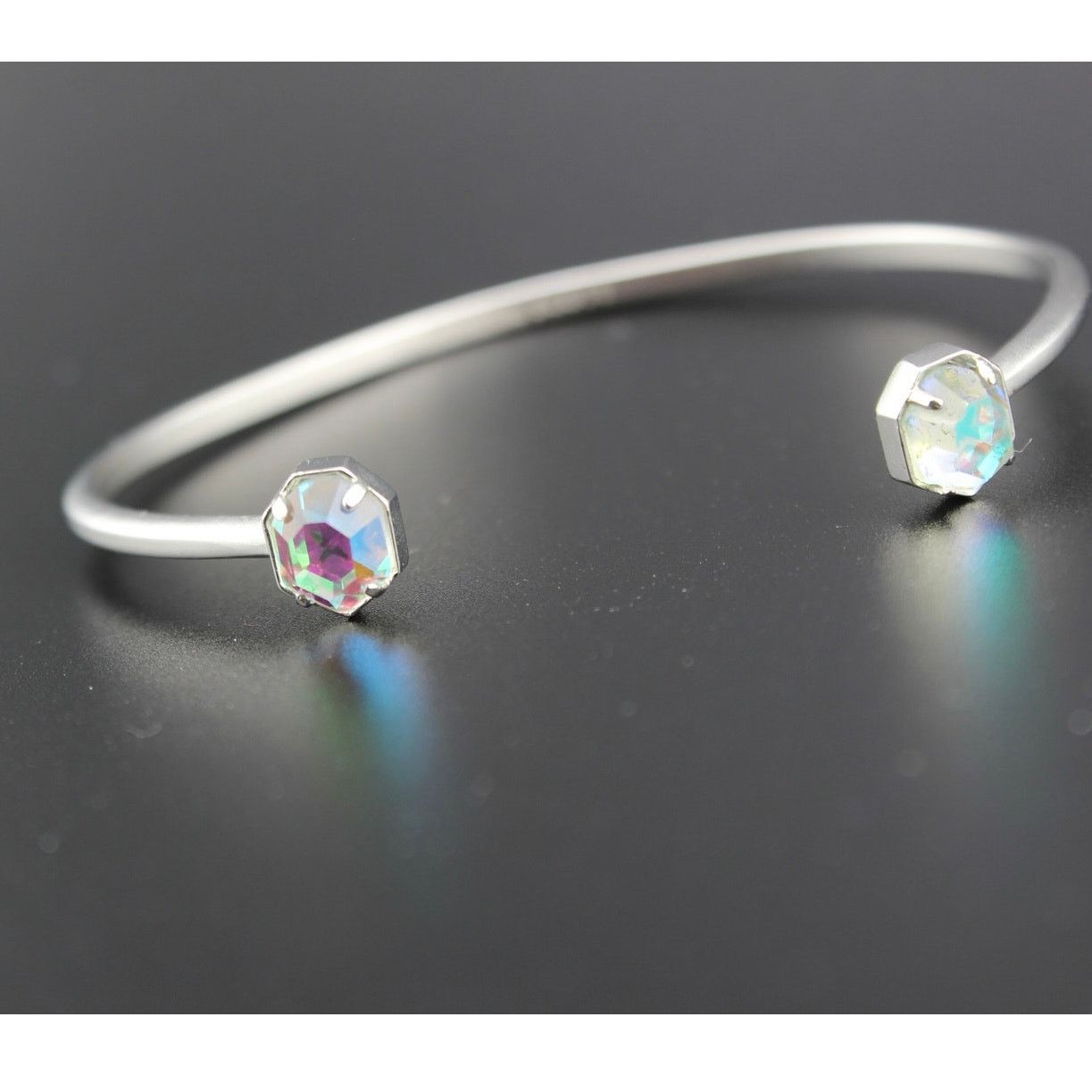 Kendra Scott Kendra Scott Rainbow Stone Open Cuff Bracelet Silver Tone Size ONE SIZE - 4 Thumbnail