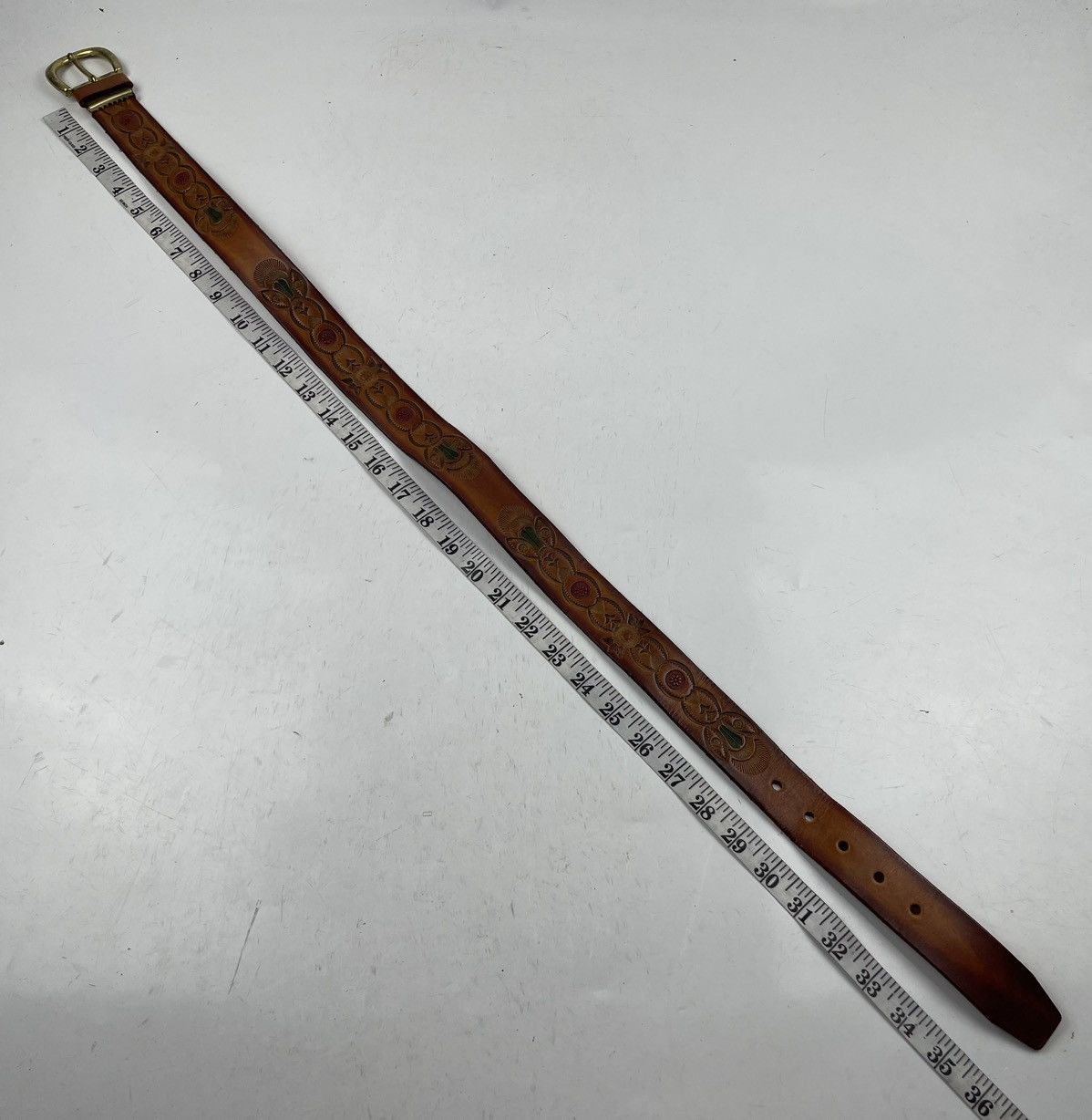 Other rare design leather belt tc40 Size 32 - 6 Thumbnail