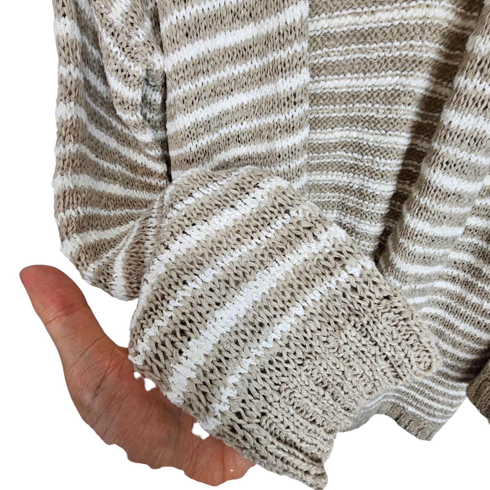 Soft Surroundings Soft Surroundings Womens Lucie Striped Knit Cardigan Sweater Size M / US 6-8 / IT 42-44 - 4 Thumbnail
