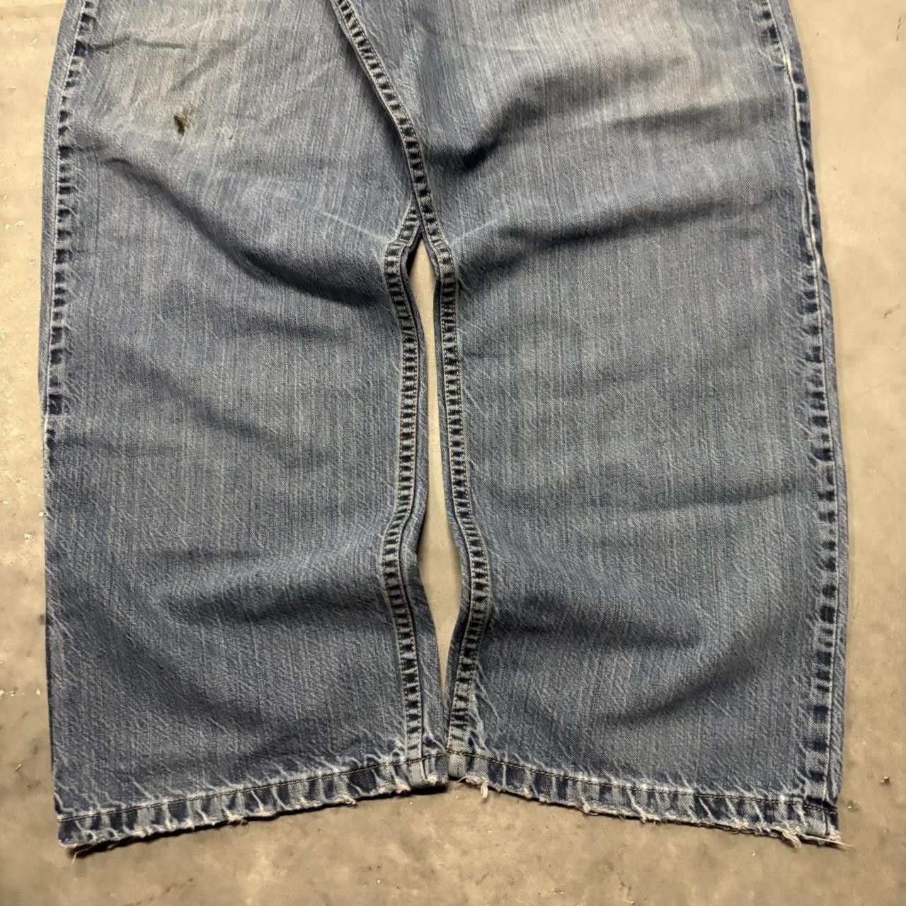 Japanese Brand × Vintage Crazy Vintage Y2K/2000s Baggy Medium Wash Distressed Denim Jeans! Size US 42 / EU 58 - 6 Thumbnail