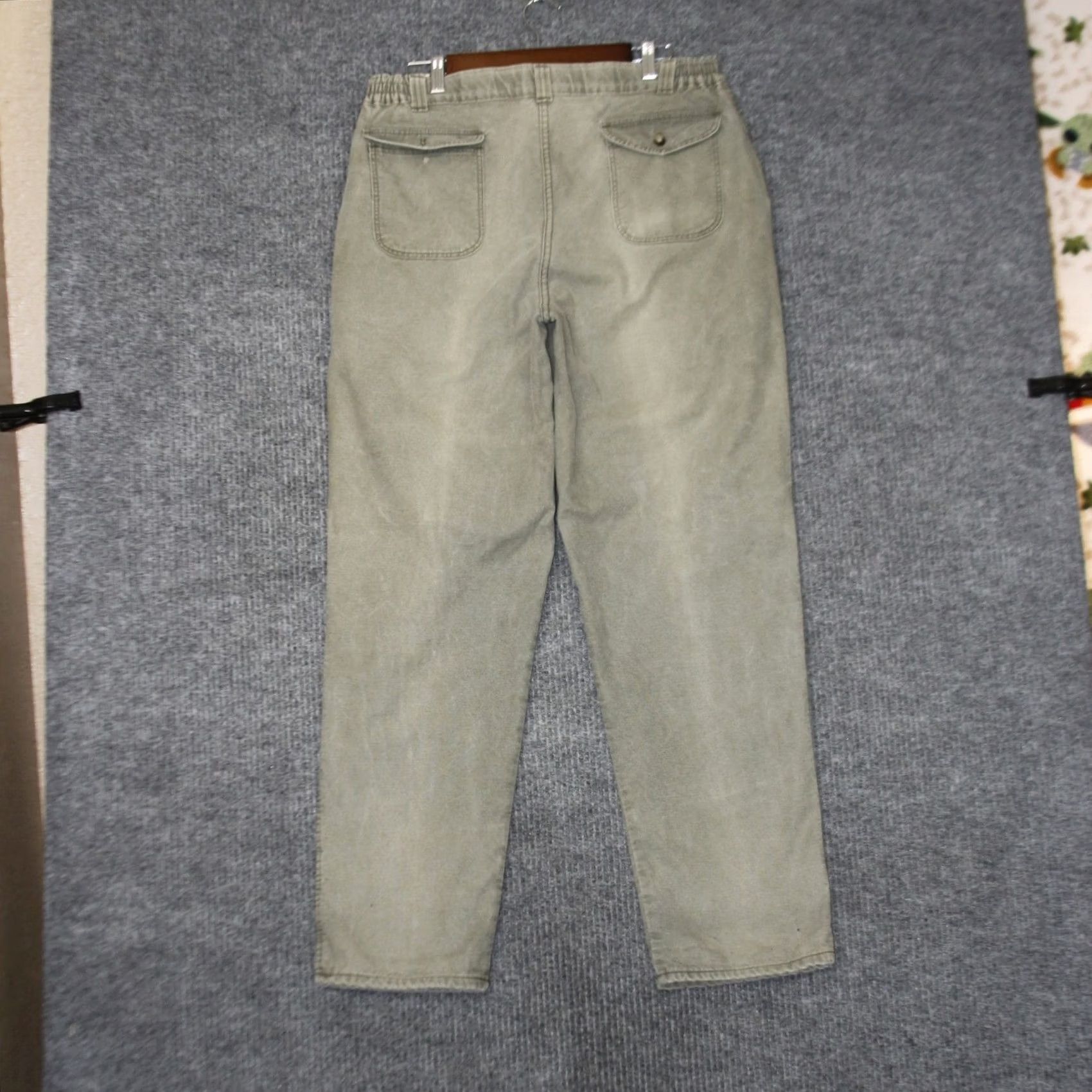 Vintage VINTAGE L.L.Bean Pathfinder Pants Mens 33x31 Olive Green Chino Flannel Lined Pants Size US 33 - 4 Thumbnail