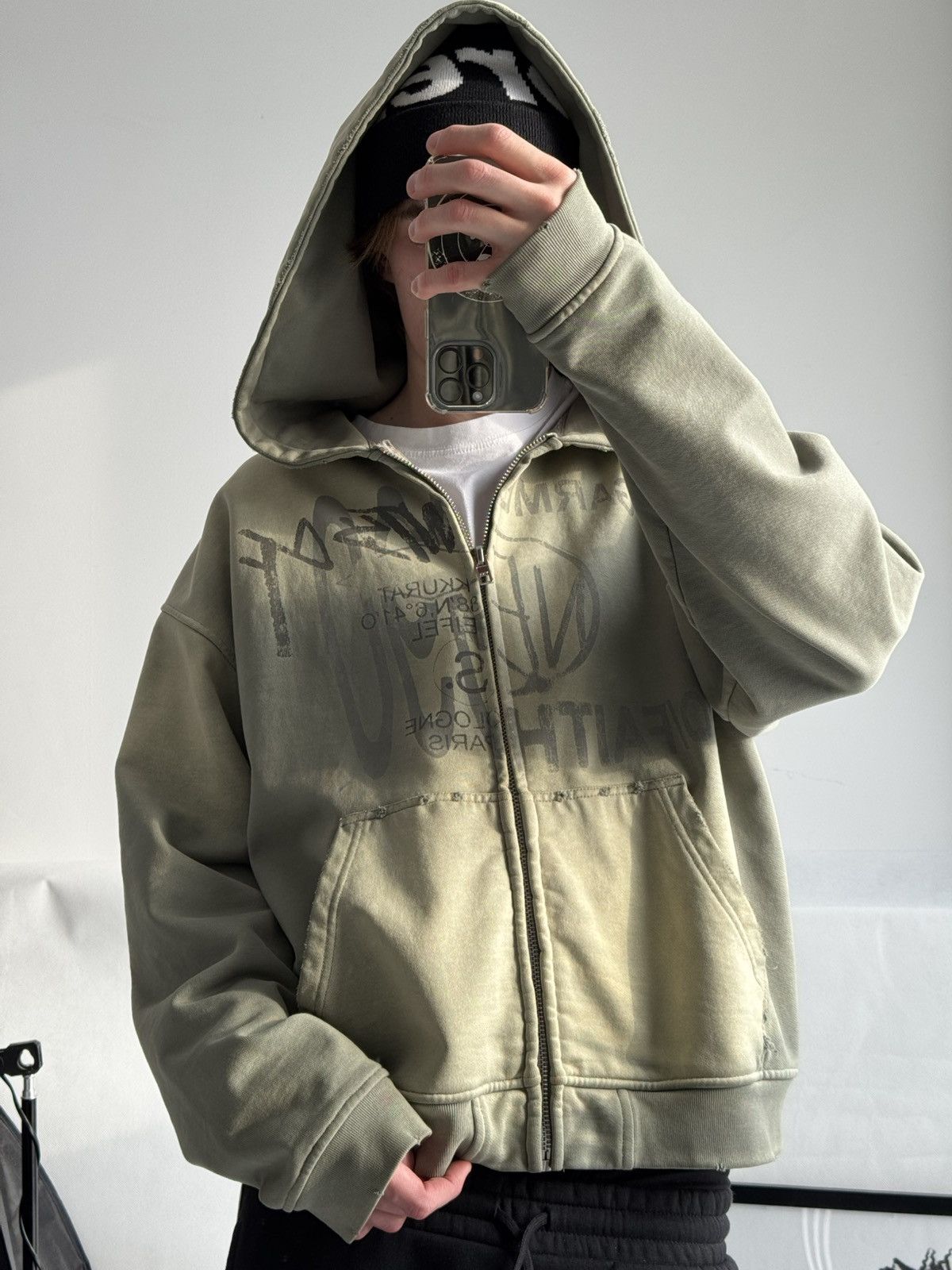 No Faith Studios NFS SPLIT ZIP JACKET LIGHT GREEN Zip Up Hoodie no faith Stu Size US L / EU 52-54 / 3 - 12 Thumbnail