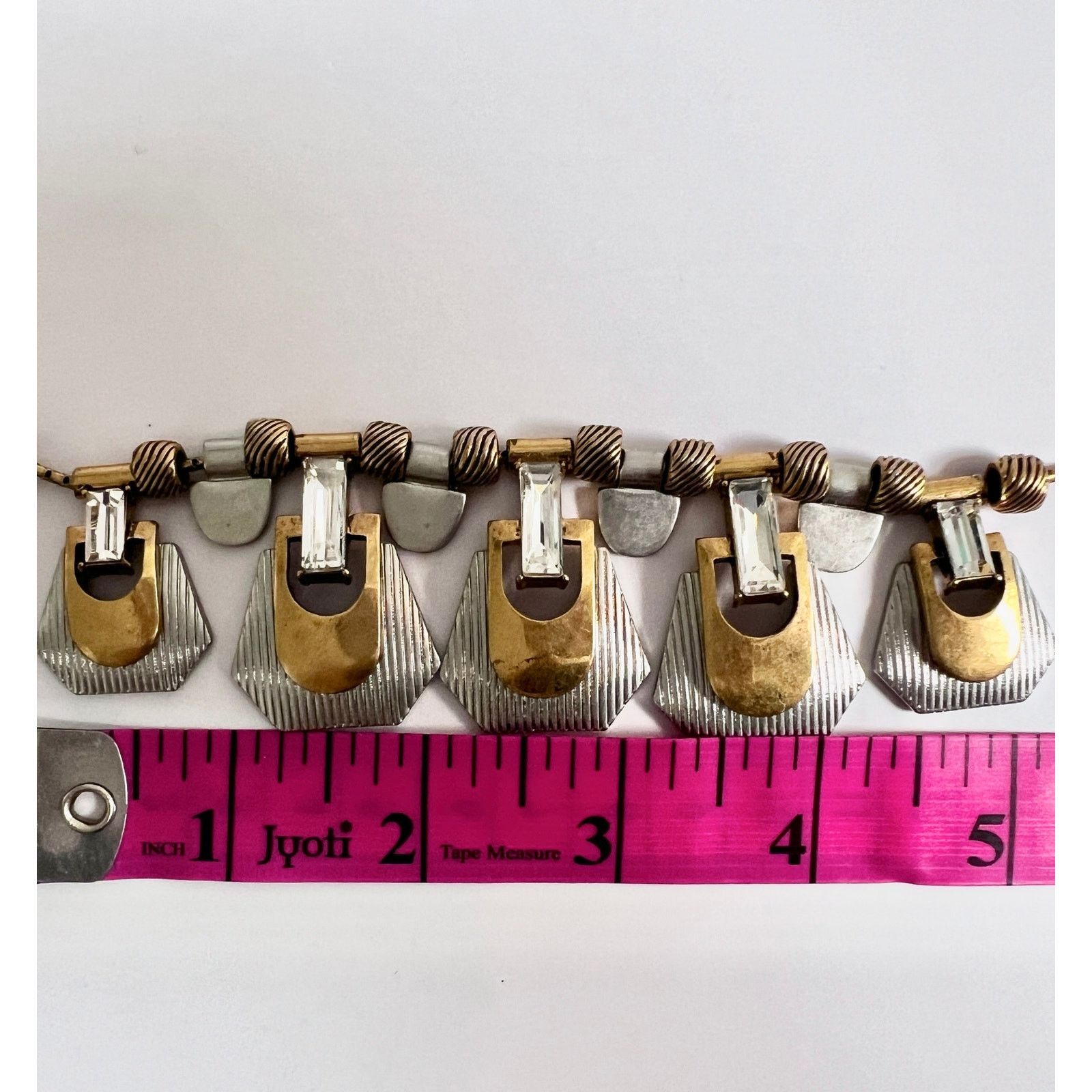 J.Crew J. Crew Deco Style Two-Tone & Crystal Statement Necklace Size ONE SIZE - 5 Thumbnail
