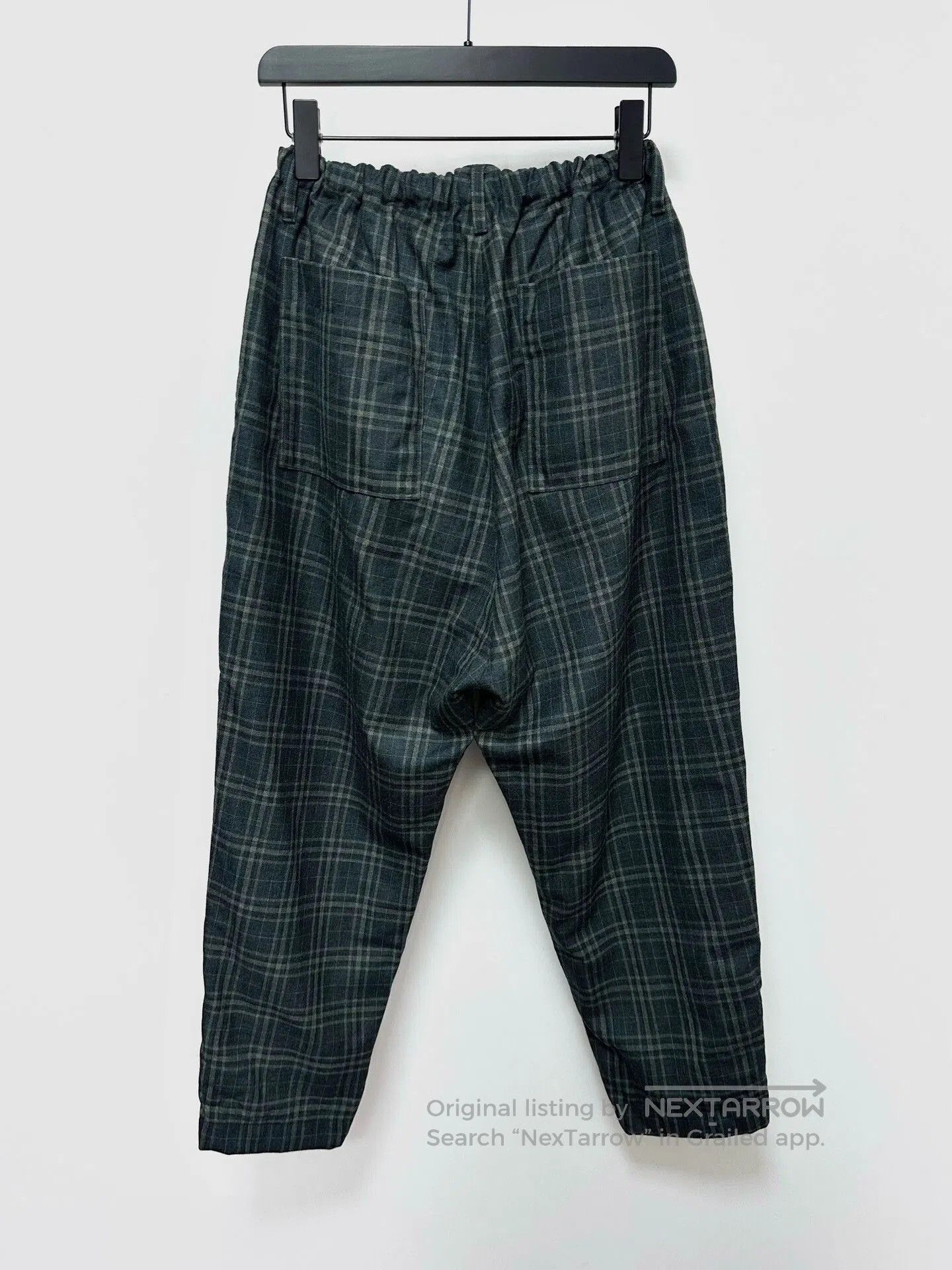 Japanese Brand plaid wool pants with drawstring waist. Size US 26 / EU 42 - 2 Thumbnail
