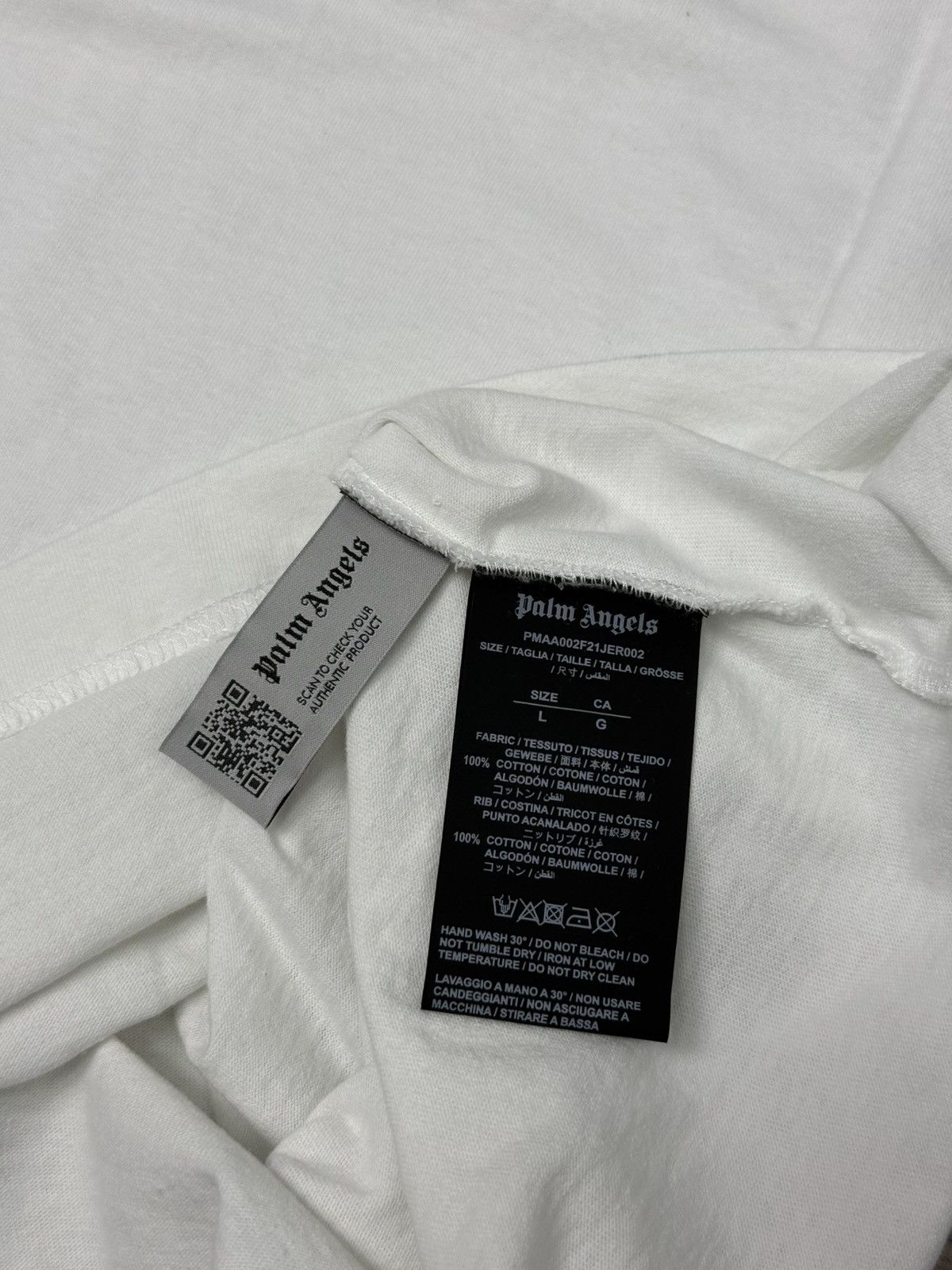 Palm Angels White Palm Angels Logo Tee Big Size US L / EU 52-54 / 3 - 9 Thumbnail