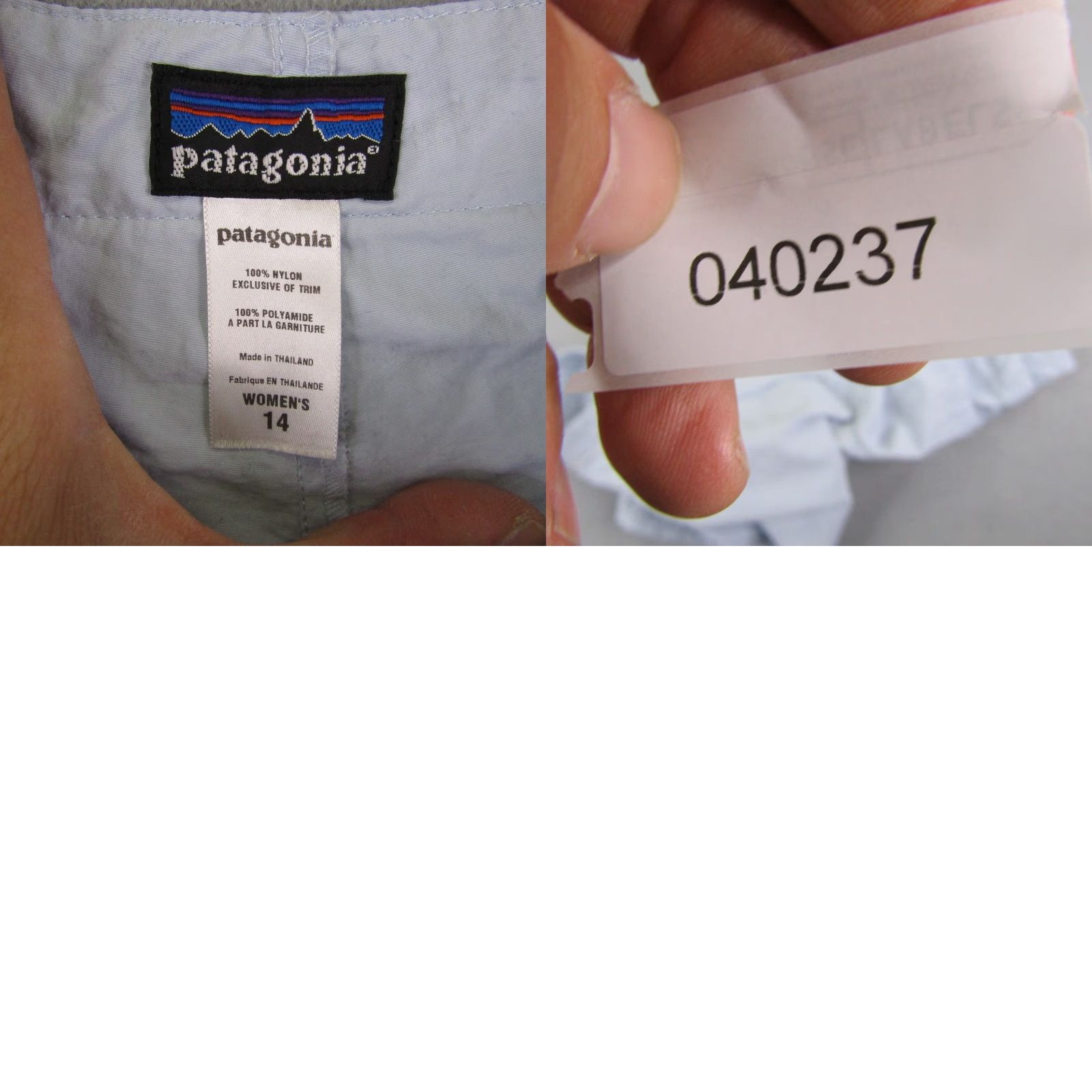 Patagonia VINTAGE Patagonia Board Shorts Womens 14 Blue Button Surf Swim Trunks Board Shorts Size 35" - 8 Thumbnail