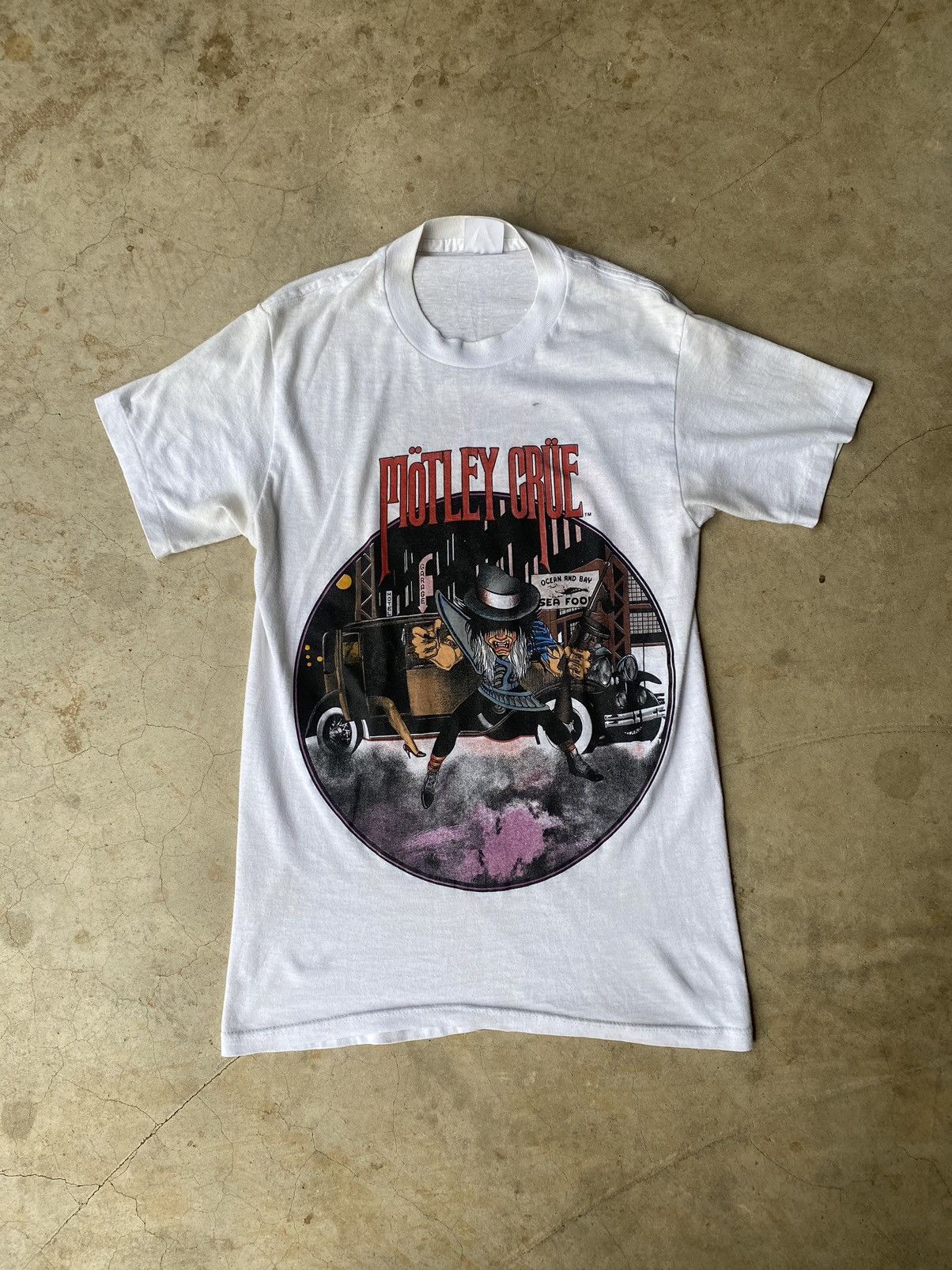 image of Band Tees x Vintage 1985 Motley Crue Allister Fiend Pain Killer Band Tee Size M in White, Men's