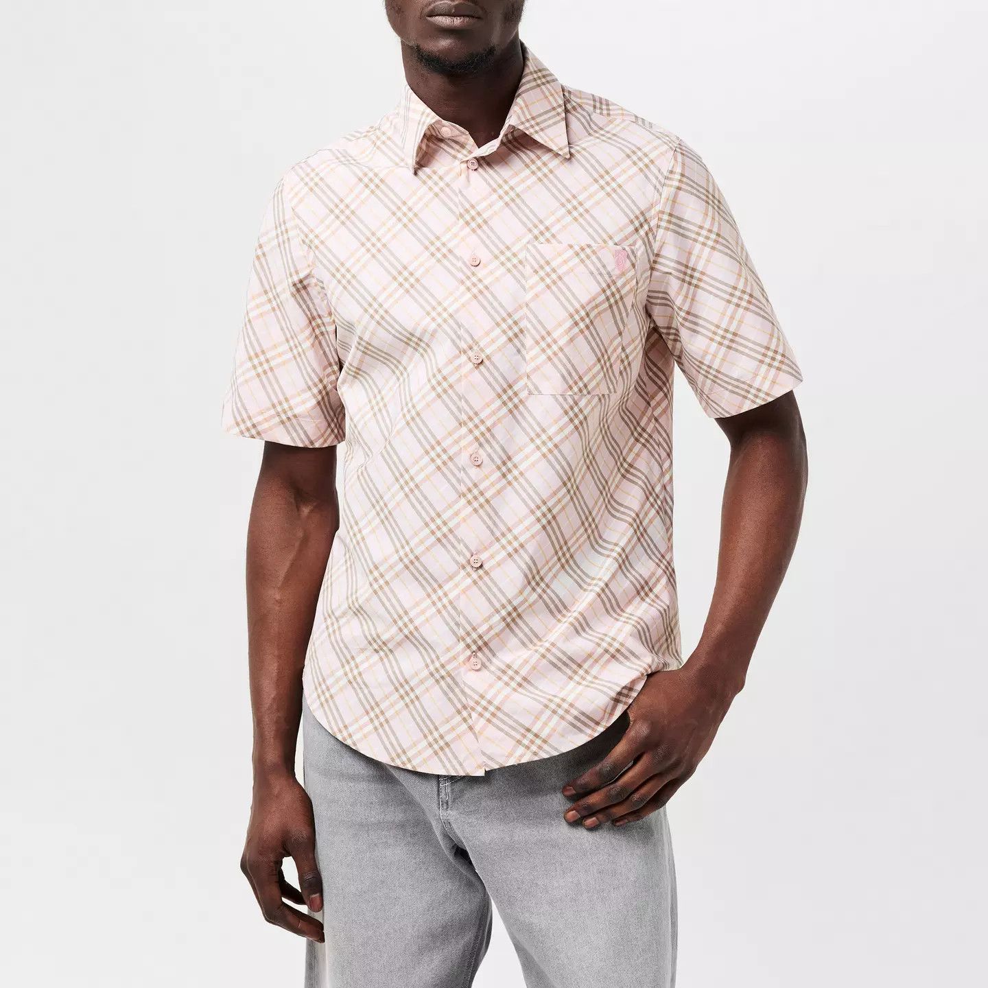 Burberry o1g2r1mq0426 Check Short Sleeve Shirt in Multicolor Size US XL / EU 56 / 4 - 2 Thumbnail