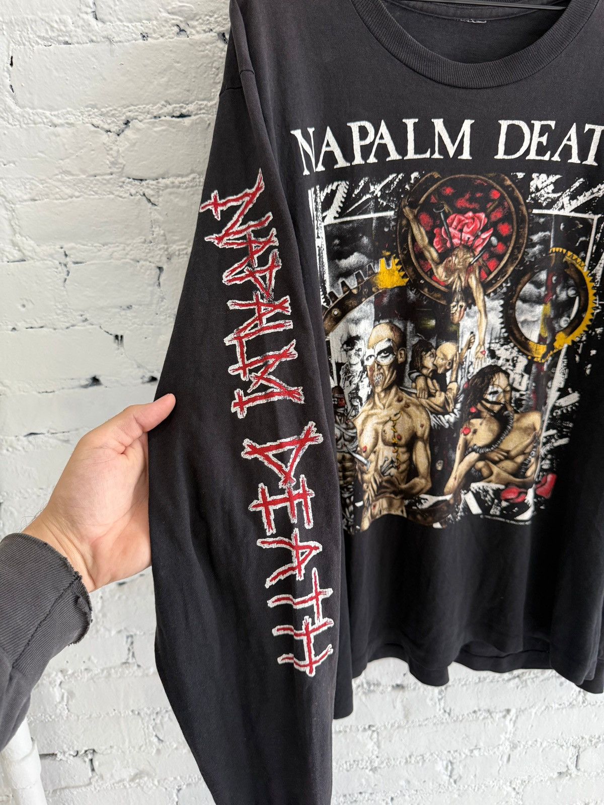 Vintage 1992 NAPALM DEATH ‘CAMPAIGN FOR MUSICAL DESTRUCTION’ L/S TEE Size US XL / EU 56 / 4 - 4 Thumbnail