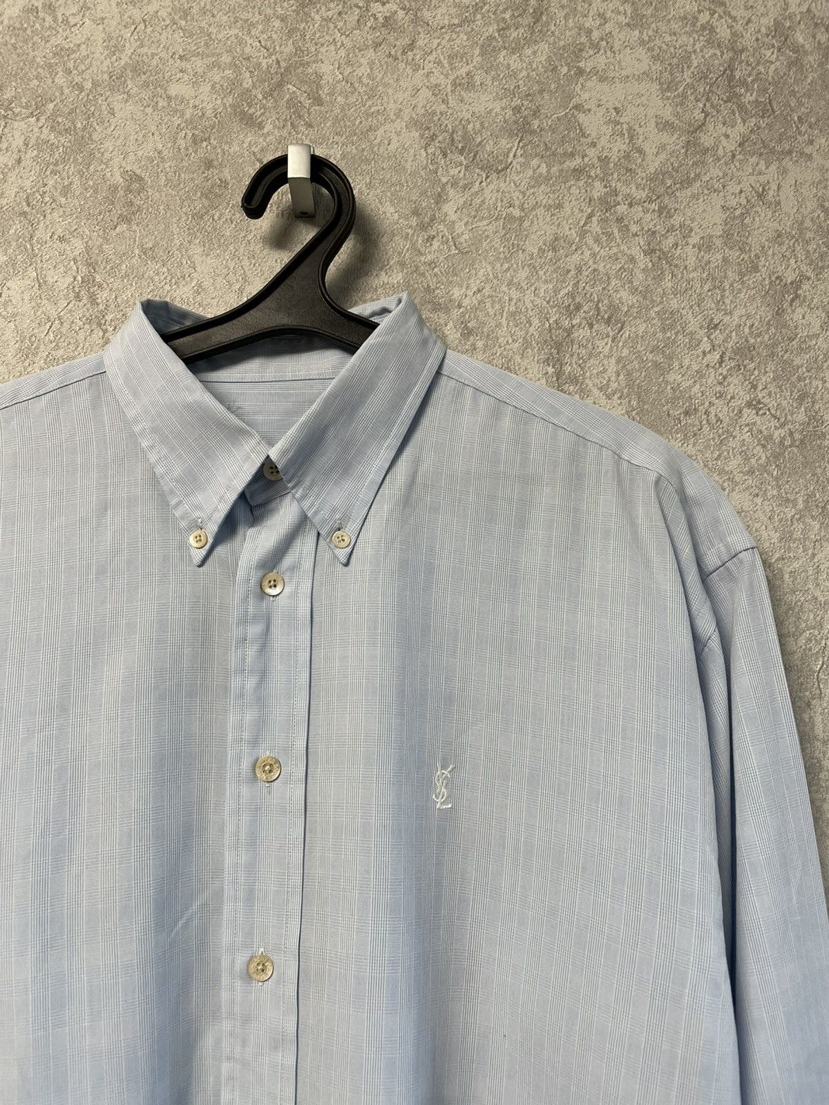 Yves Saint Laurent Vintage YSL Yves Saint Laurent Checkered Long Sleeve Shirt Size US L / EU 52-54 / 3 - 2 Thumbnail